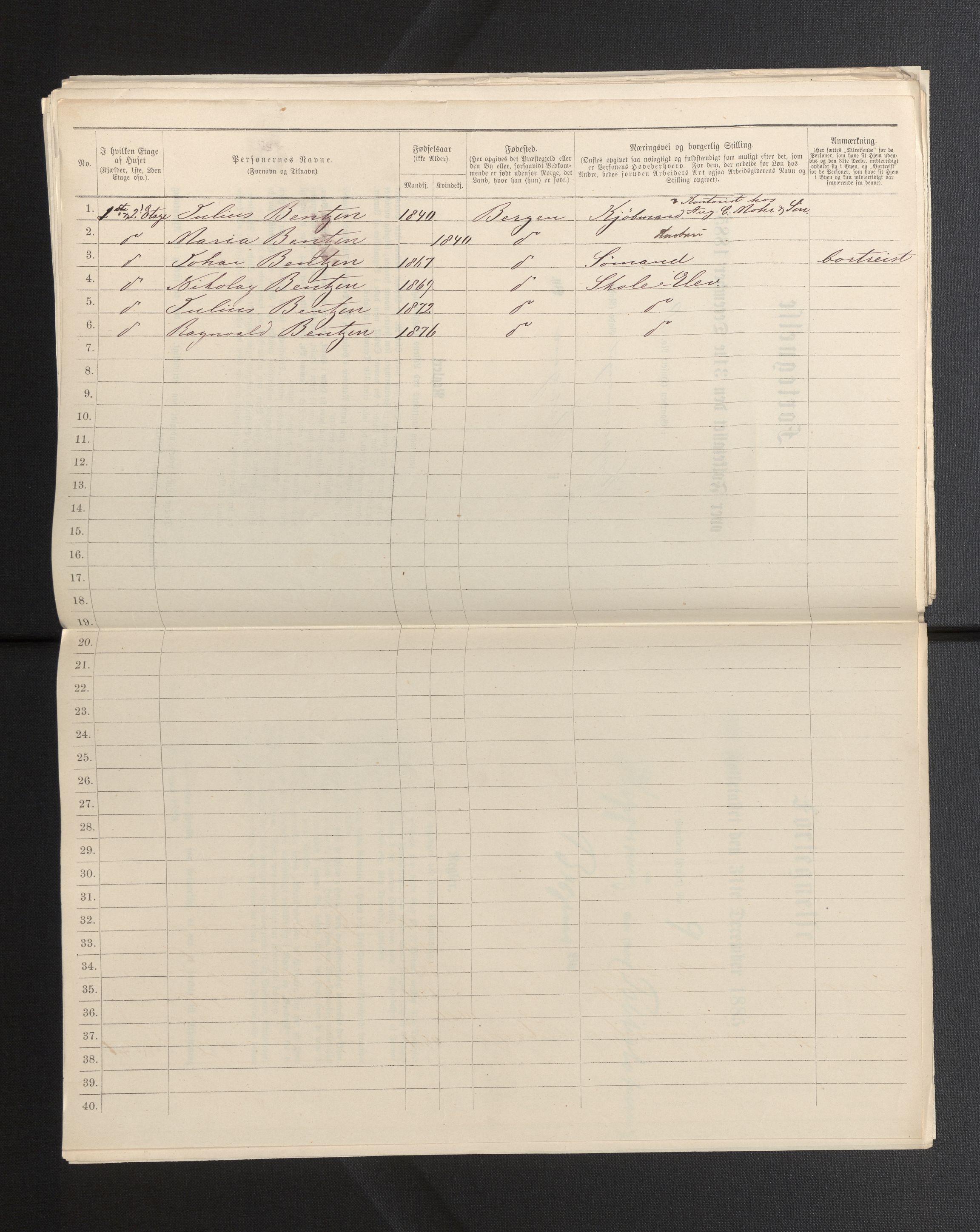 SAB, 1885 census for 1301 Bergen, 1885, p. 2544