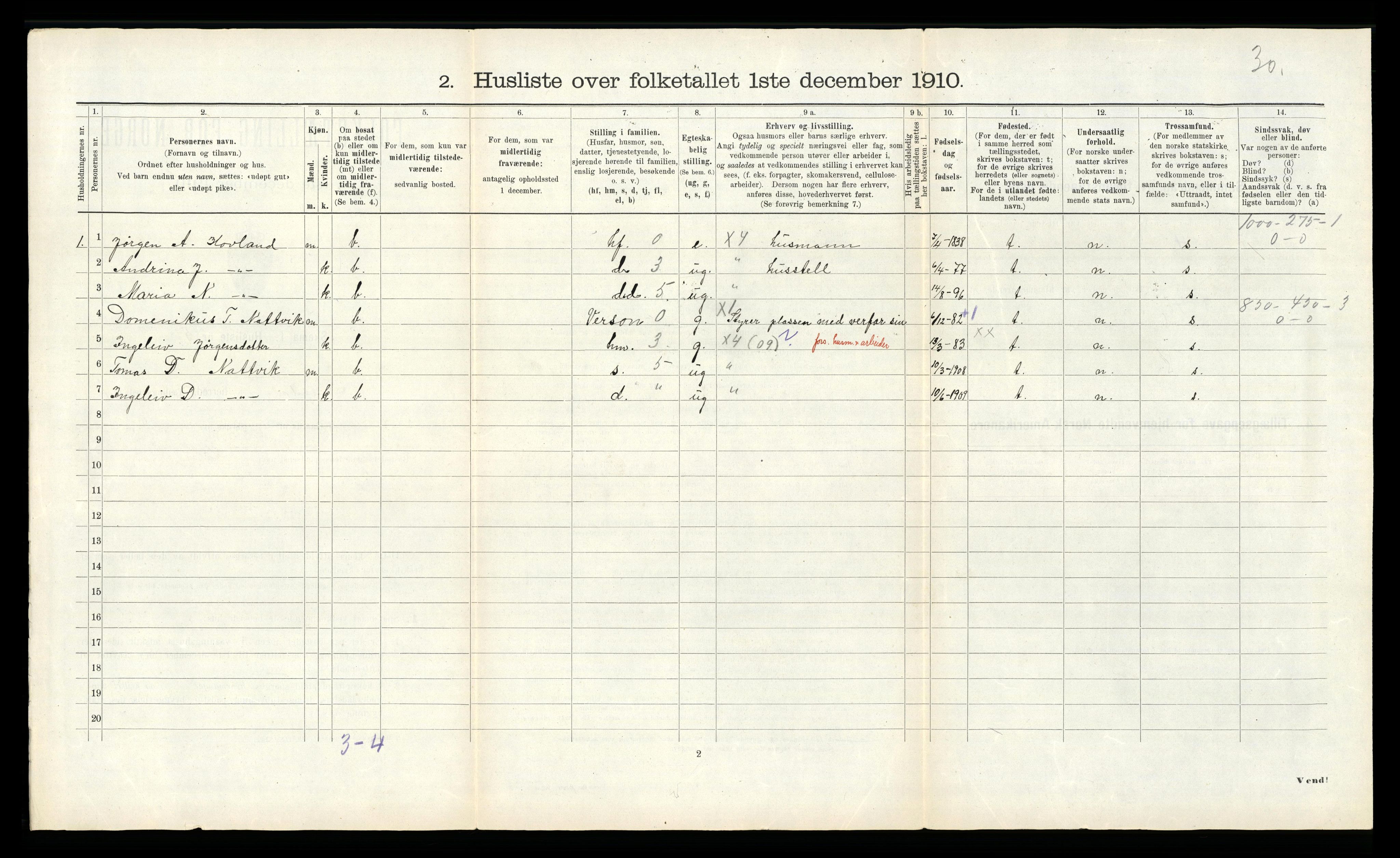 RA, 1910 census for Årdal, 1910, p. 41