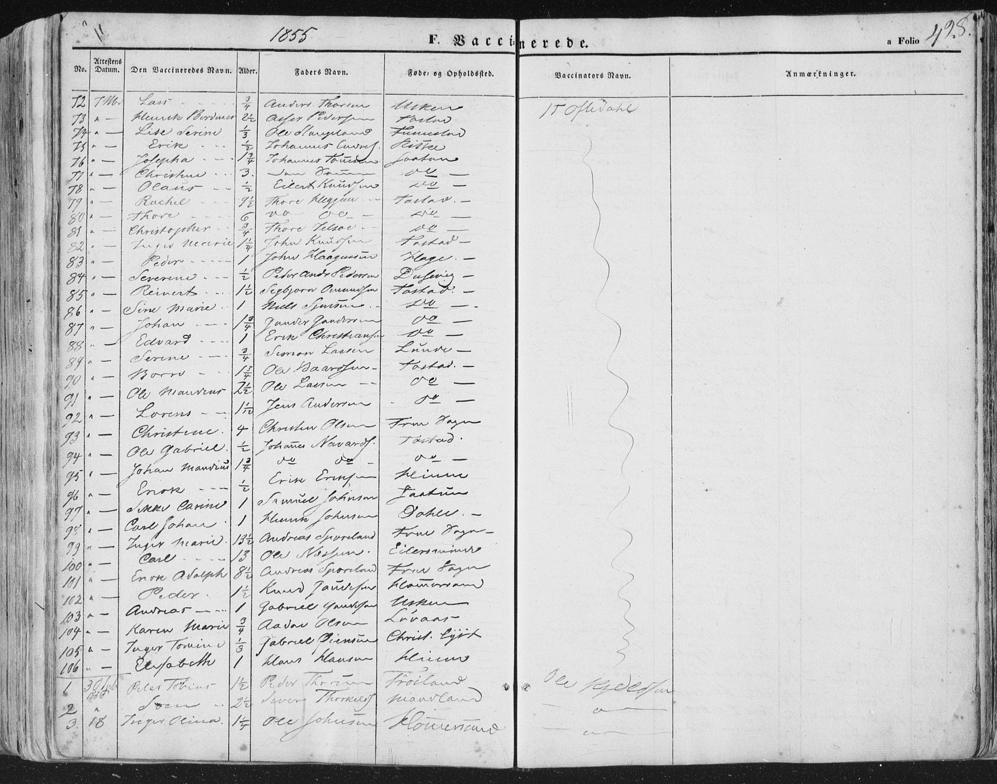 Hetland sokneprestkontor, AV/SAST-A-101826/30/30BA/L0002: Parish register (official) no. A 2, 1849-1869, p. 428