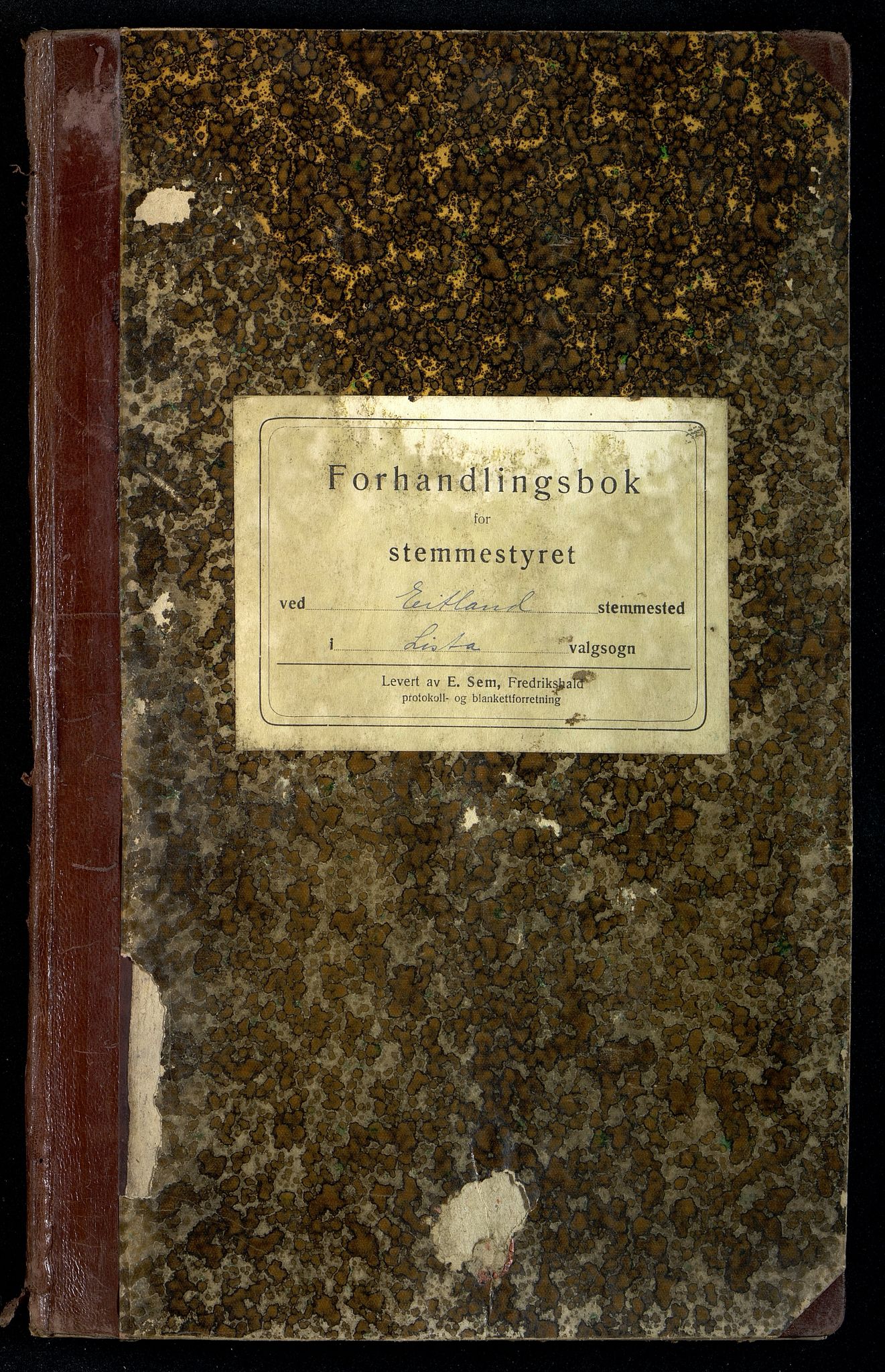 Lista kommune - Stemmestyret, ARKSOR/1003LI112/A/L0012: Forhandlingsprotokoll - Eitland skolekrets (d), 1921-1957