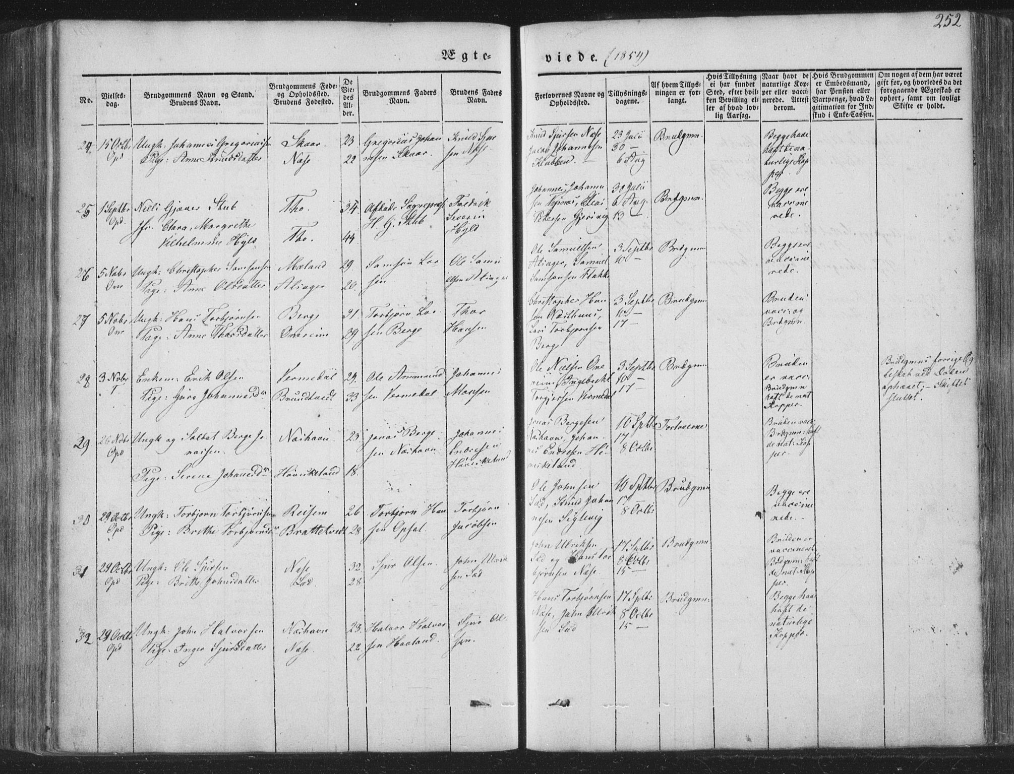 Tysnes sokneprestembete, AV/SAB-A-78601/H/Haa: Parish register (official) no. A 10, 1848-1859, p. 252