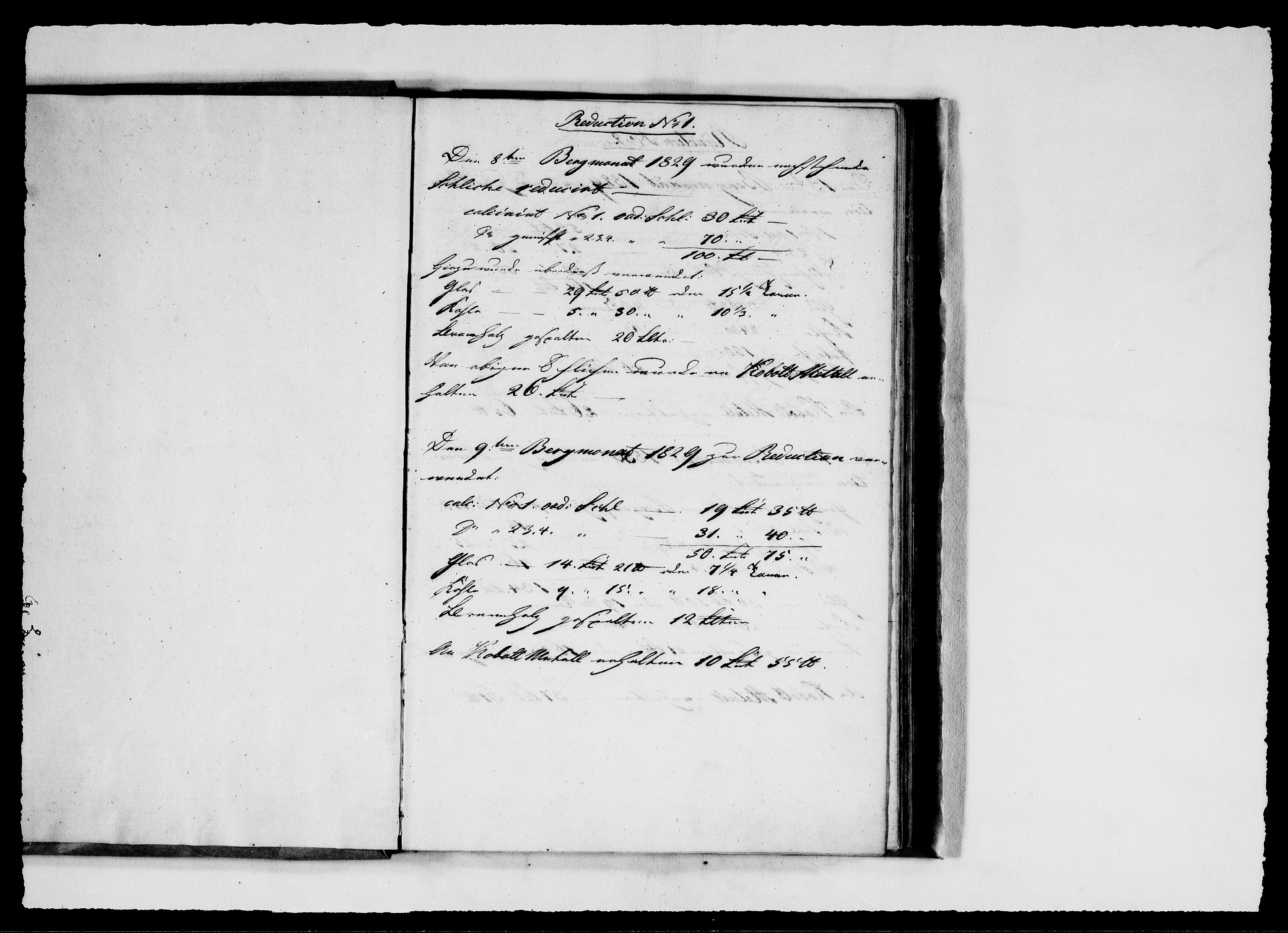 Modums Blaafarveværk, RA/PA-0157/G/Ge/L0313/0001: -- / Reductions Buch, 1829-1853, p. 2