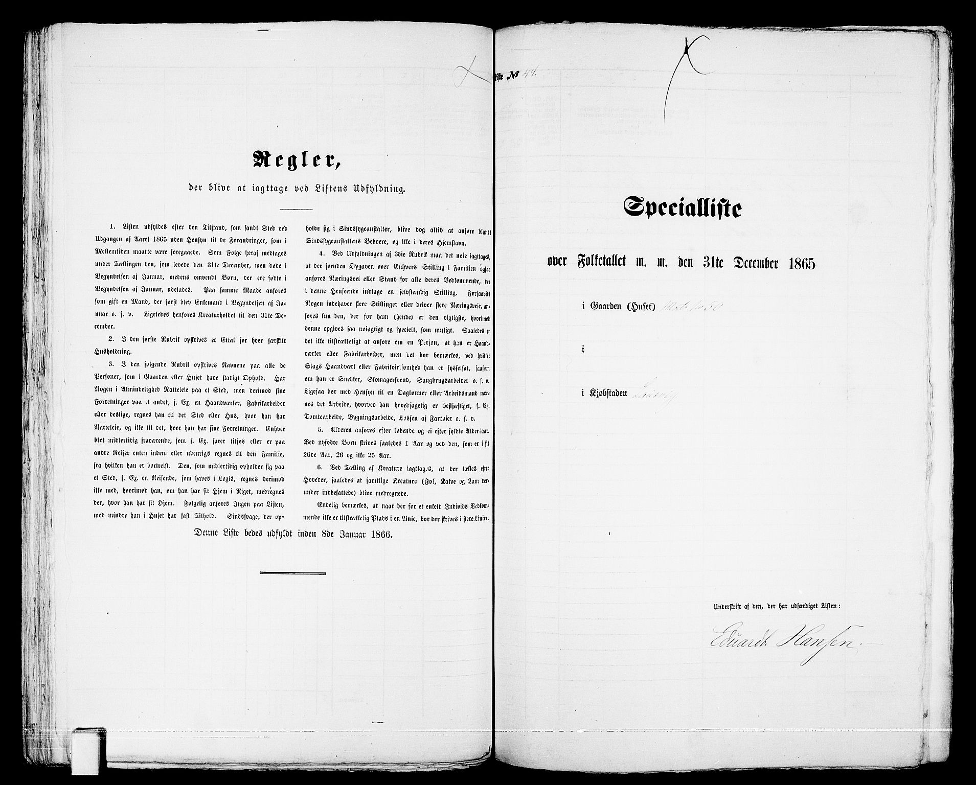 RA, 1865 census for Larvik, 1865, p. 101