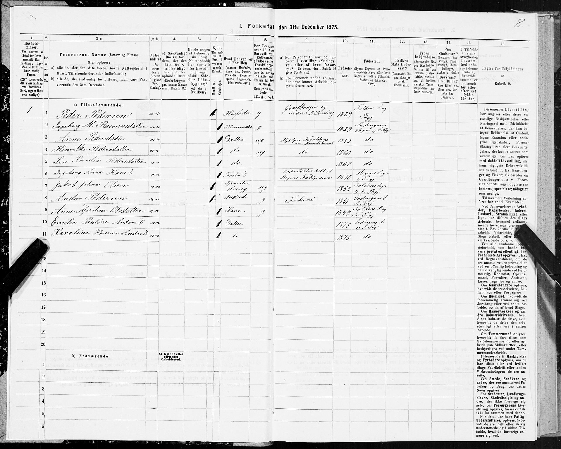 SAT, 1875 census for 1848P Steigen, 1875, p. 1008