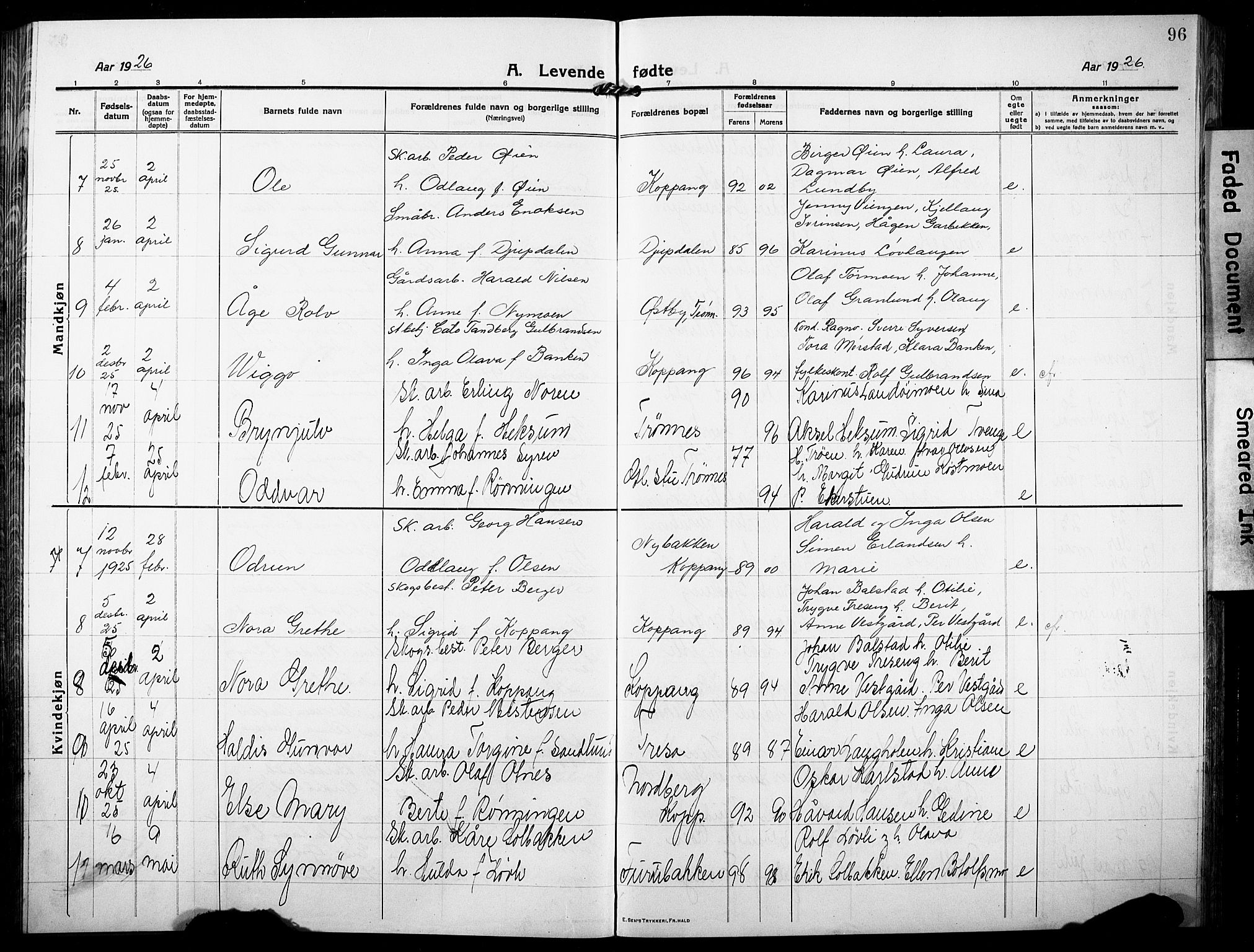 Stor-Elvdal prestekontor, AV/SAH-PREST-052/H/Ha/Hab/L0005: Parish register (copy) no. 5, 1913-1932, p. 96