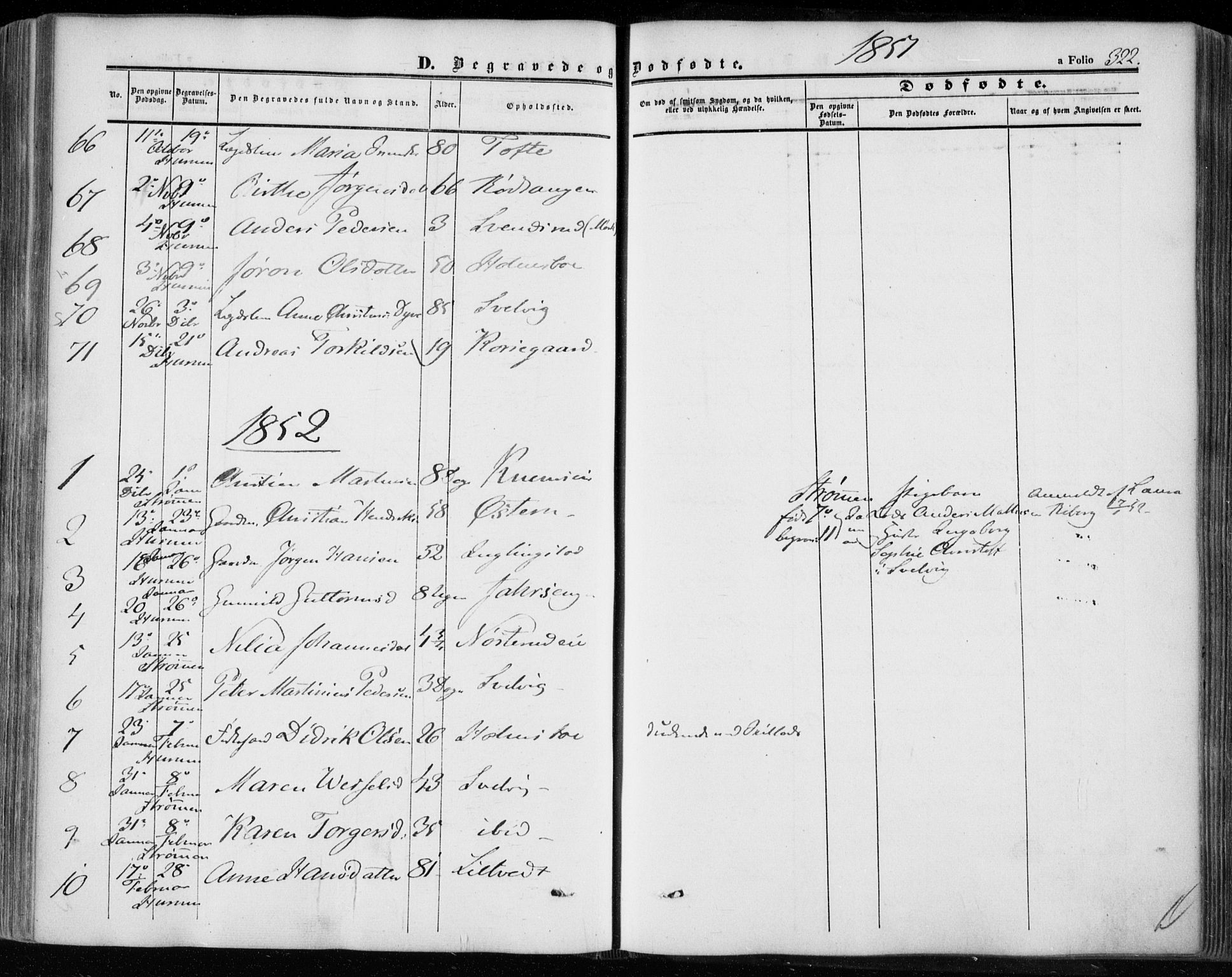 Hurum kirkebøker, SAKO/A-229/F/Fa/L0011: Parish register (official) no. 11, 1847-1860, p. 322