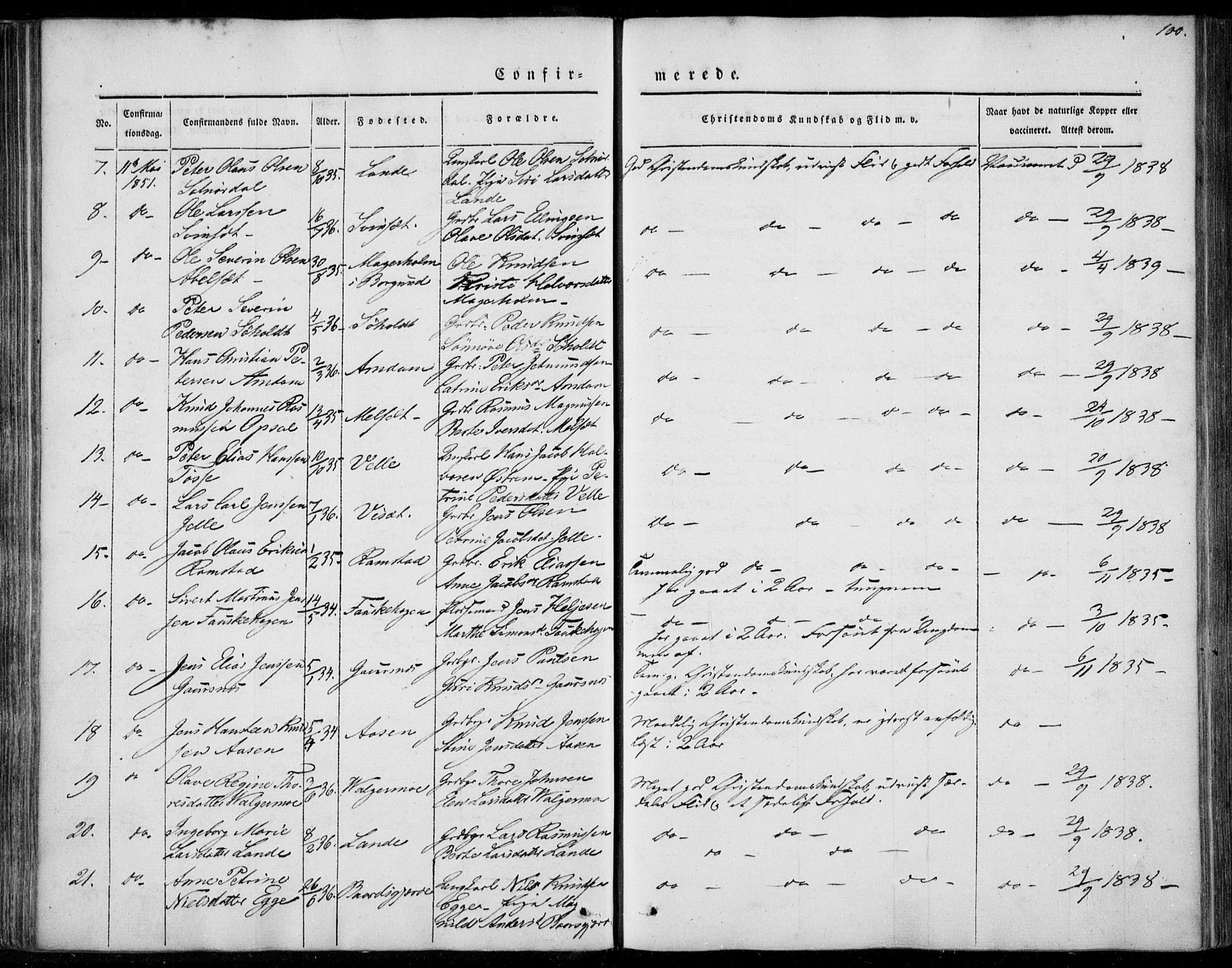 Ministerialprotokoller, klokkerbøker og fødselsregistre - Møre og Romsdal, SAT/A-1454/522/L0312: Parish register (official) no. 522A07, 1843-1851, p. 100