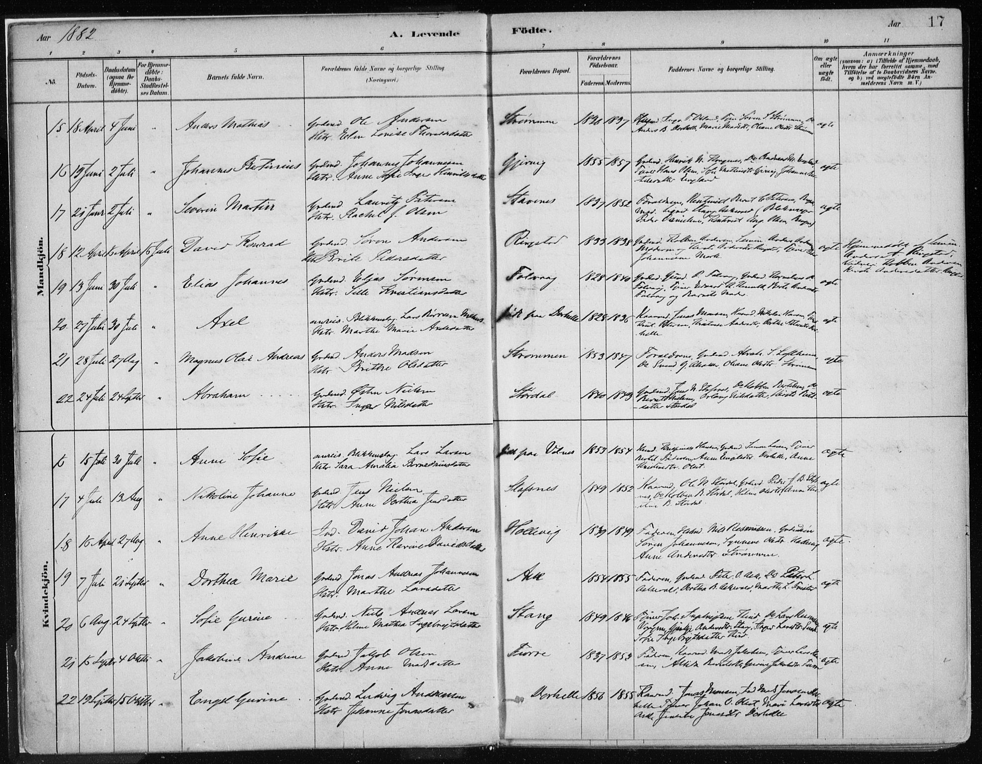 Askvoll sokneprestembete, AV/SAB-A-79501/H/Haa/Haab/L0002: Parish register (official) no. B 2, 1879-1909, p. 17