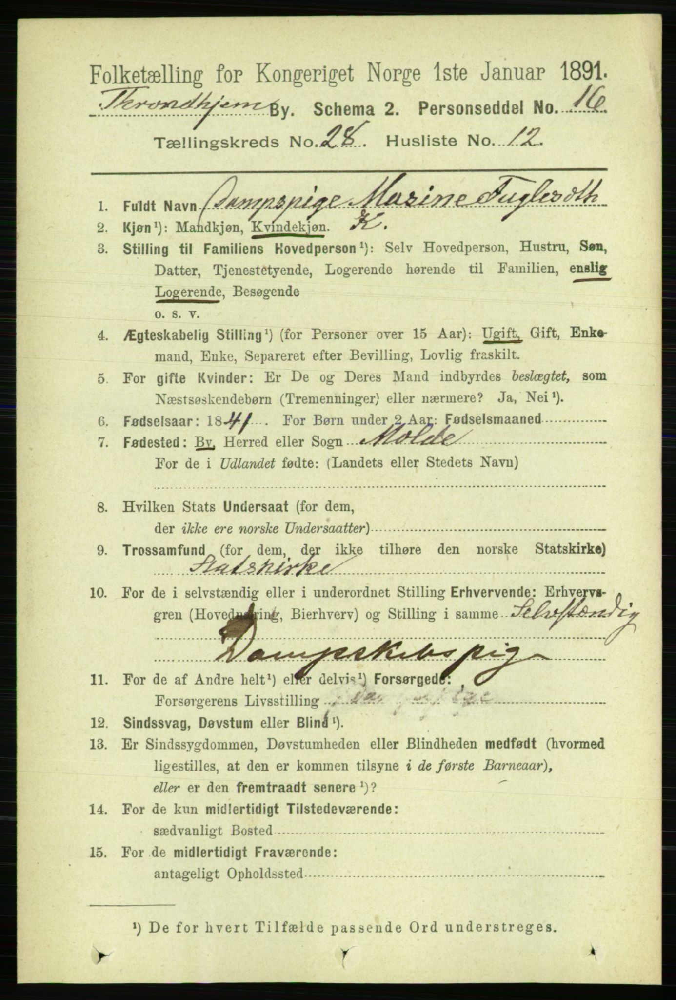 RA, 1891 census for 1601 Trondheim, 1891, p. 21142