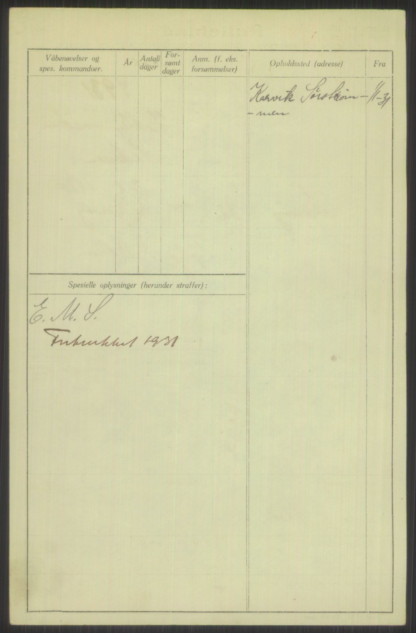 Forsvaret, Troms infanteriregiment nr. 16, AV/RA-RAFA-3146/P/Pa/L0015: Rulleblad for regimentets menige mannskaper, årsklasse 1931, 1931, p. 960