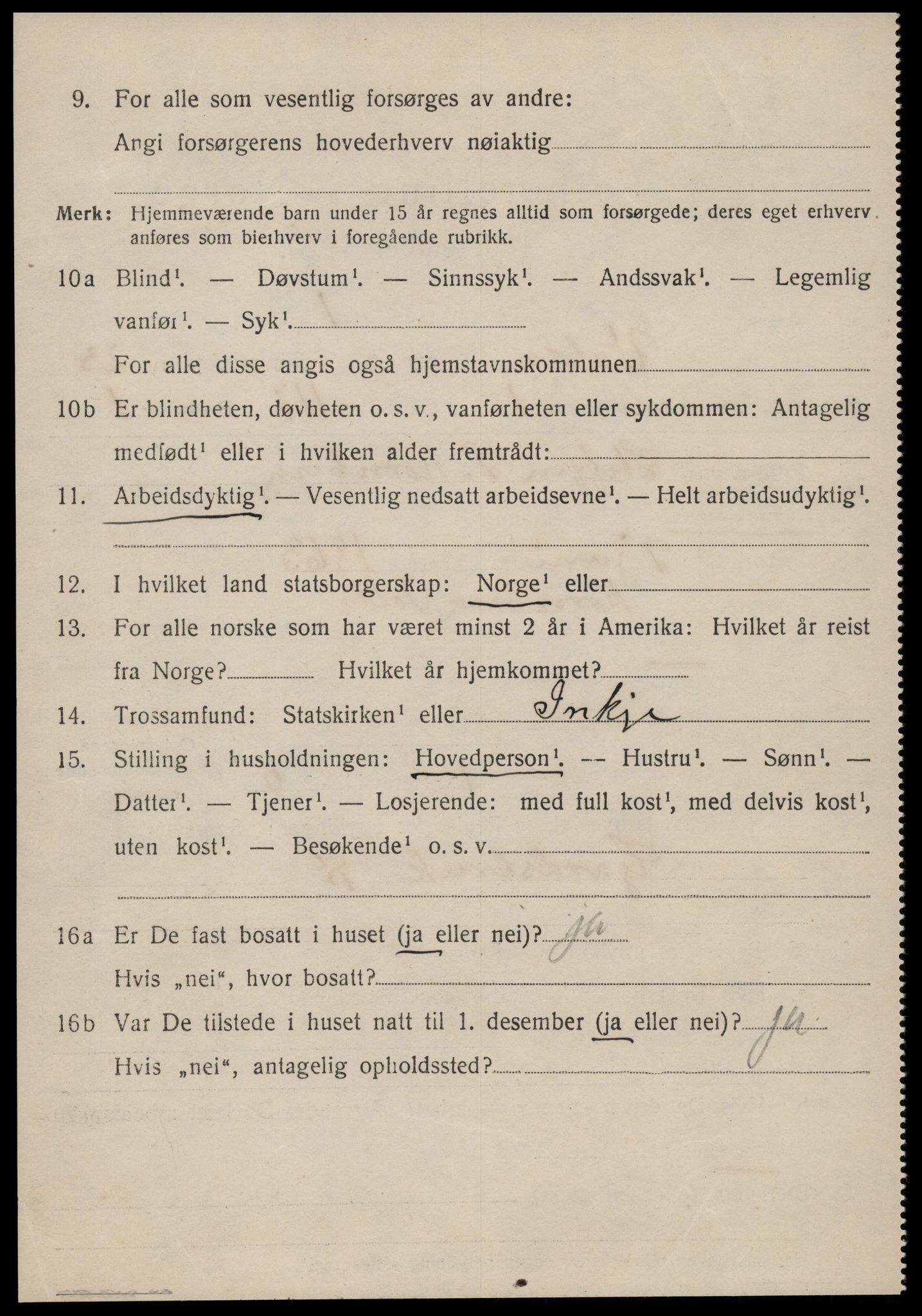 SAT, 1920 census for Volda, 1920, p. 11669