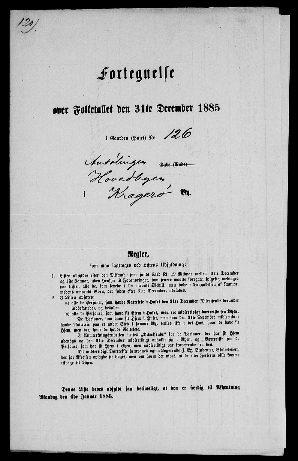 SAKO, 1885 census for 0801 Kragerø, 1885, p. 1275