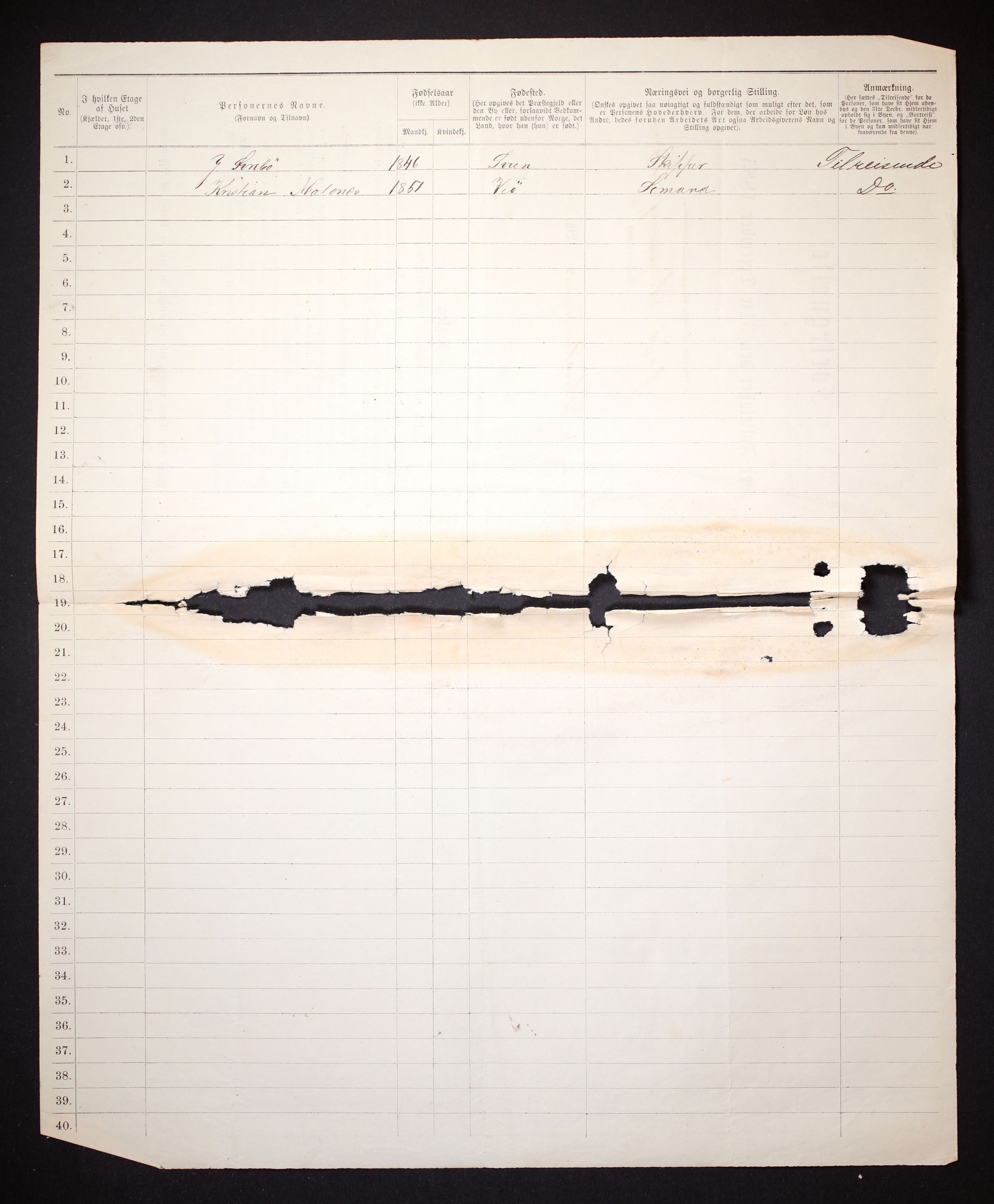 SAT, 1885 census for 1503 Kristiansund, 1885, p. 1565