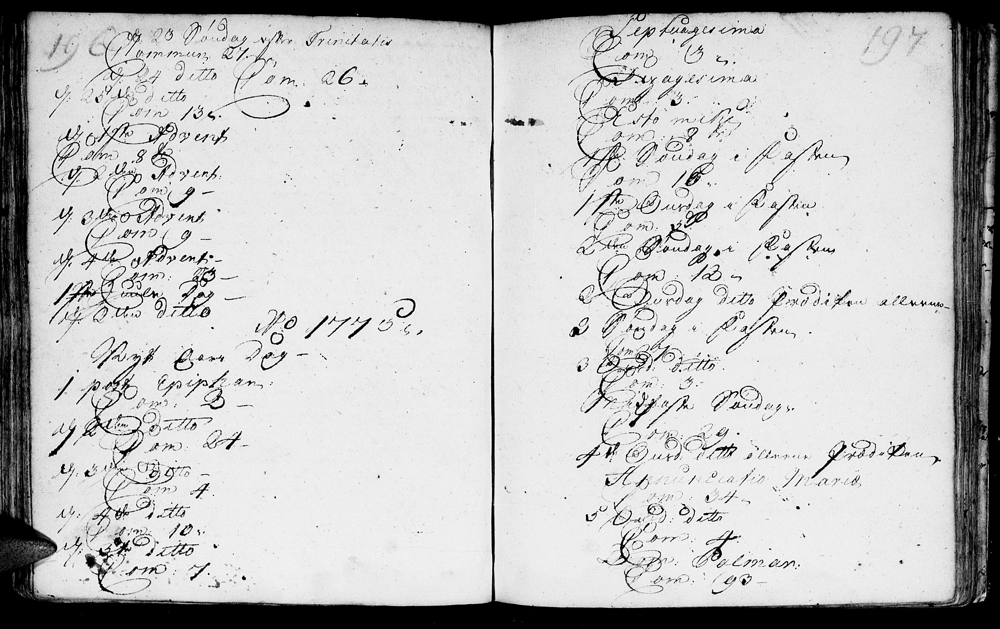 Flekkefjord sokneprestkontor, AV/SAK-1111-0012/F/Fa/Fab/L0001: Parish register (official) no. A 1, 1750-1780, p. 196-197