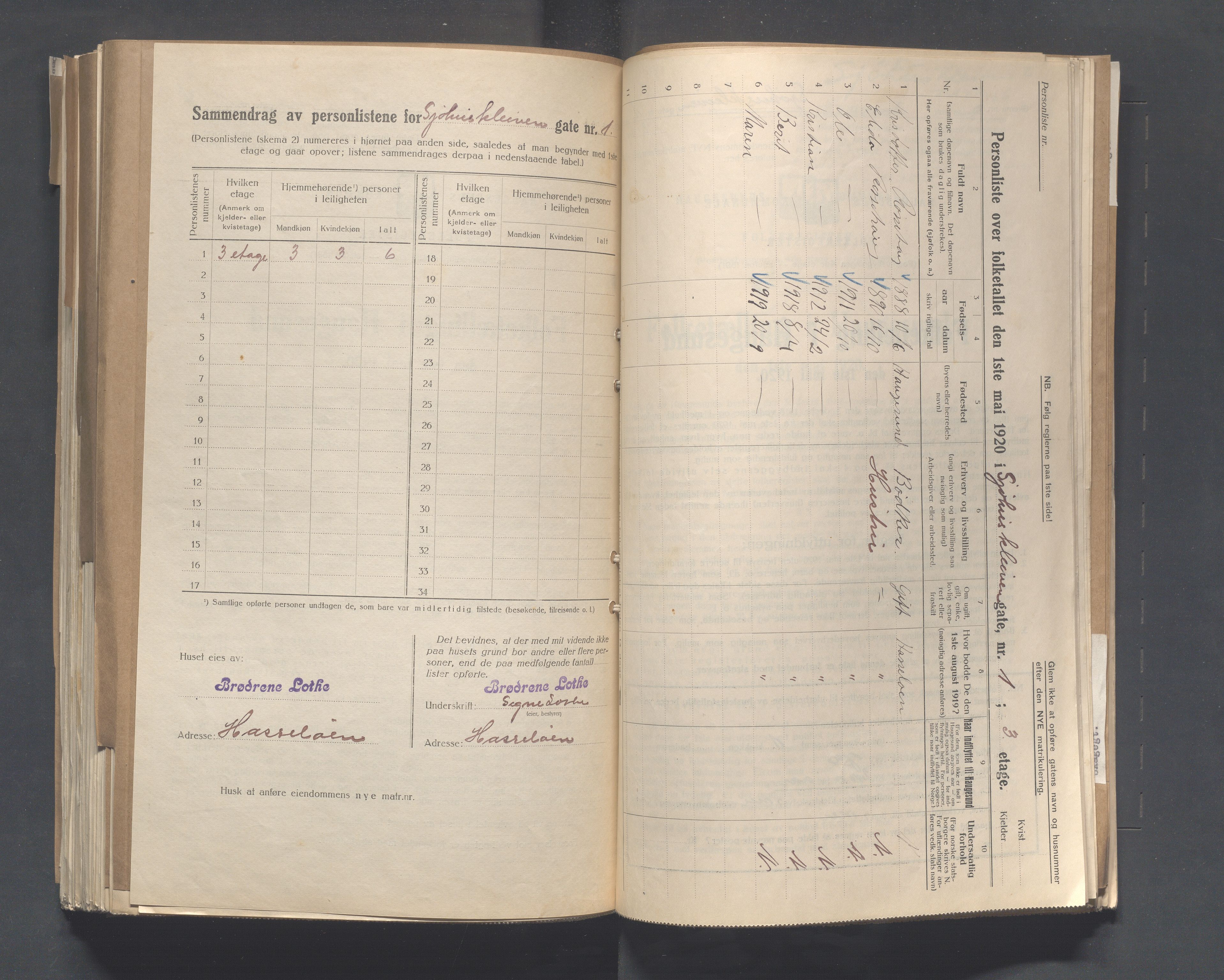 IKAR, Local census 1.5.1920 for Haugesund, 1920, p. 6264