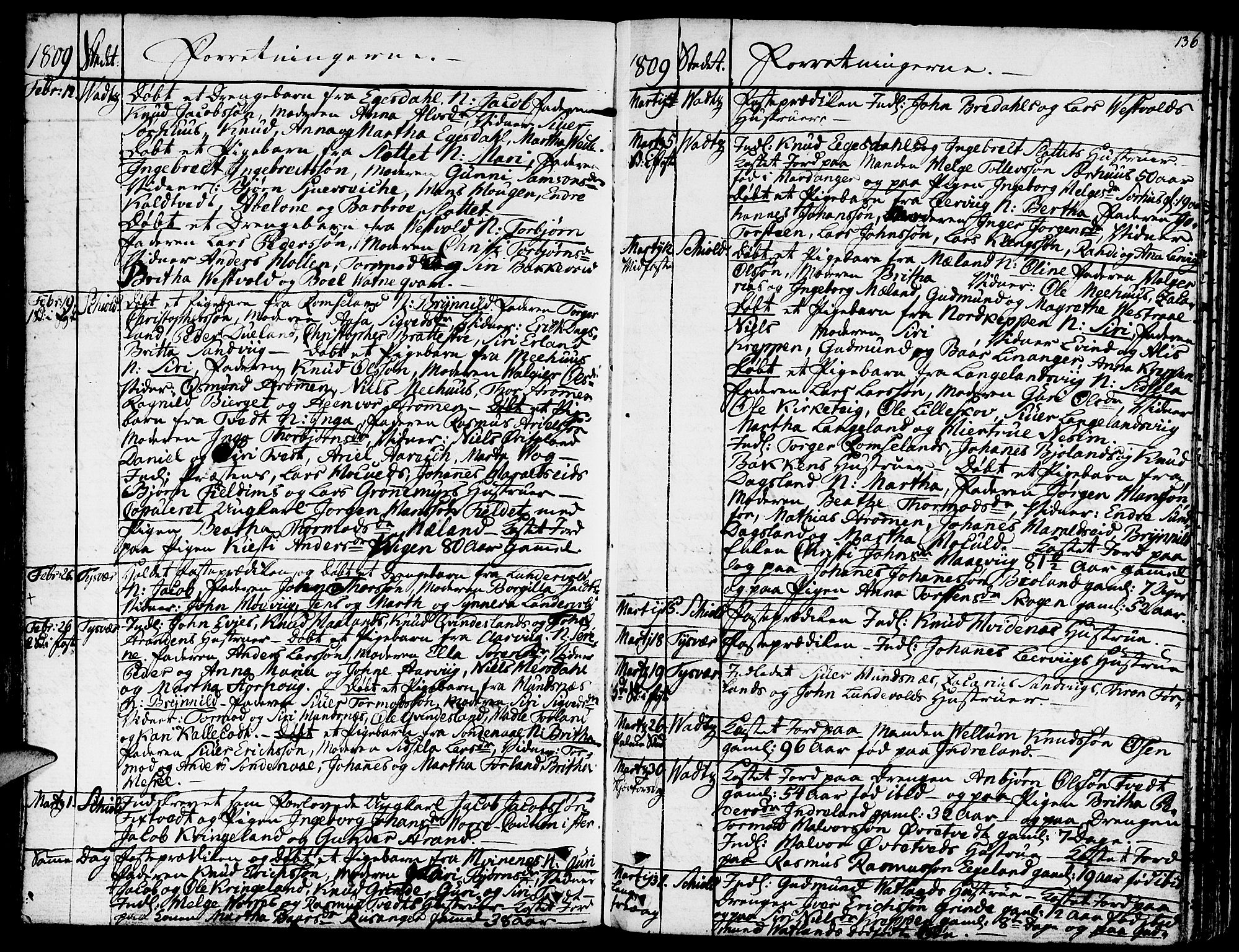 Skjold sokneprestkontor, SAST/A-101847/H/Ha/Haa/L0002: Parish register (official) no. A 2, 1786-1815, p. 136