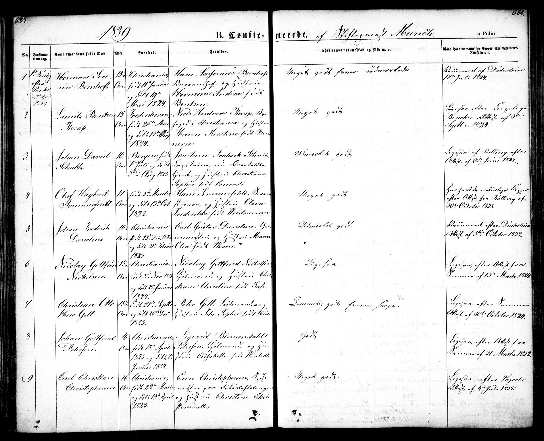 Oslo domkirke Kirkebøker, SAO/A-10752/F/Fa/L0012: Parish register (official) no. 12, 1837-1845, p. 683-684