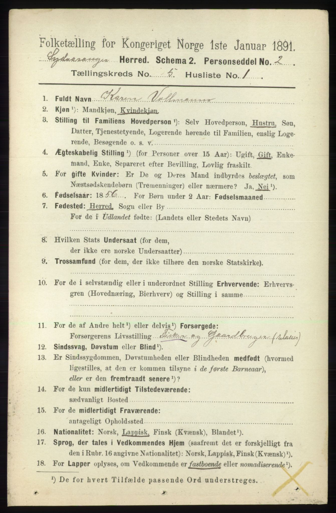 RA, 1891 census for 2030 Sør-Varanger, 1891, p. 1569