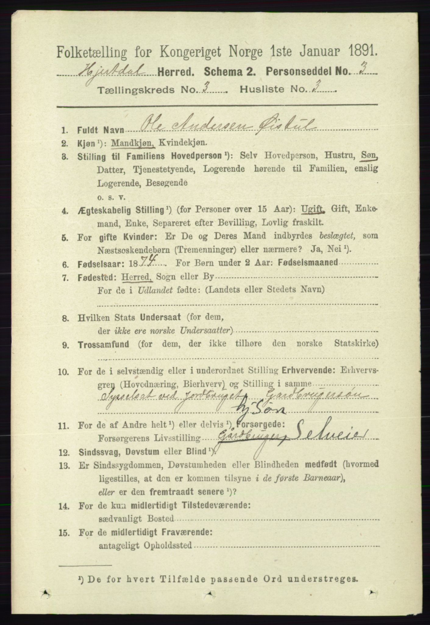 RA, 1891 census for 0827 Hjartdal, 1891, p. 1059