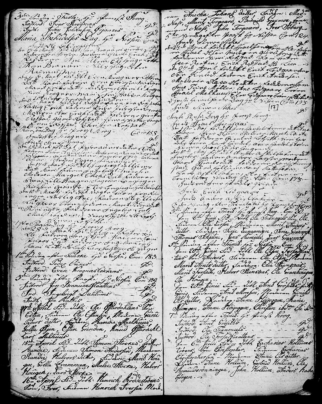Ministerialprotokoller, klokkerbøker og fødselsregistre - Sør-Trøndelag, SAT/A-1456/691/L1091: Parish register (copy) no. 691C02, 1802-1815, p. 17