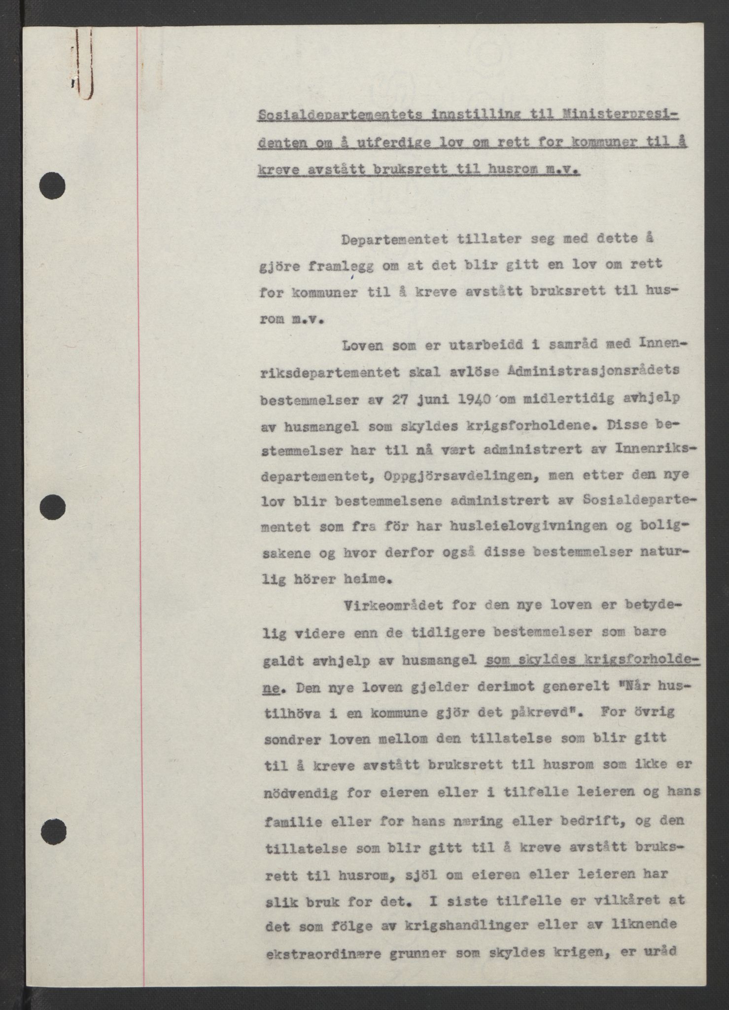 NS-administrasjonen 1940-1945 (Statsrådsekretariatet, de kommisariske statsråder mm), AV/RA-S-4279/D/Db/L0090: Foredrag til vedtak utenfor ministermøte, 1942-1945, p. 31