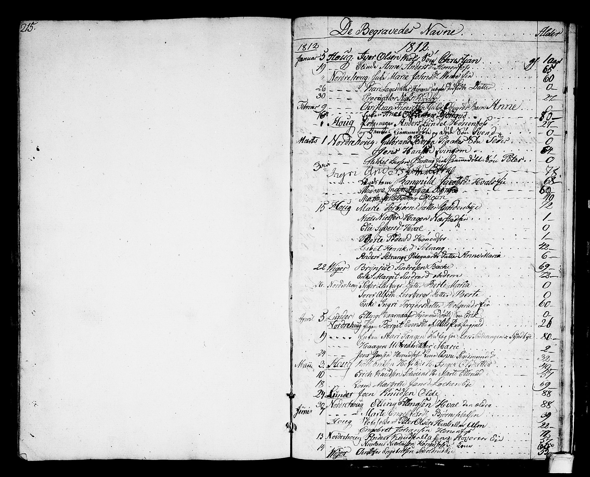 Norderhov kirkebøker, SAKO/A-237/F/Fa/L0007: Parish register (official) no. 7, 1812-1814, p. 215