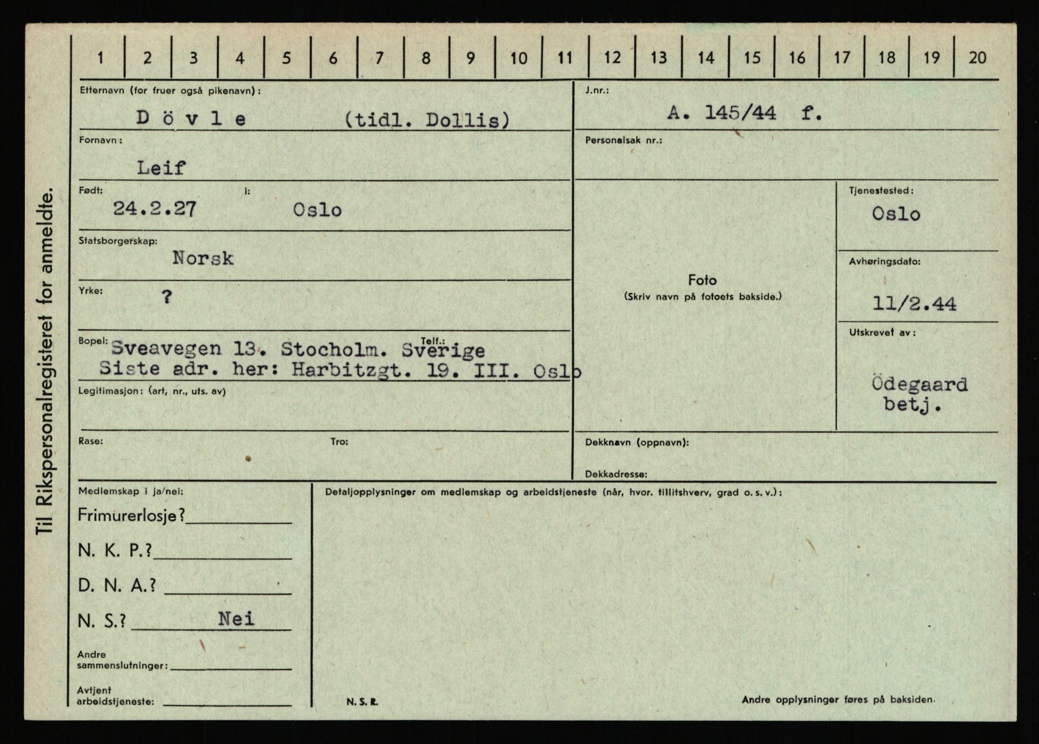 Statspolitiet - Hovedkontoret / Osloavdelingen, AV/RA-S-1329/C/Ca/L0003: Brechan - Eichinger	, 1943-1945, p. 4586