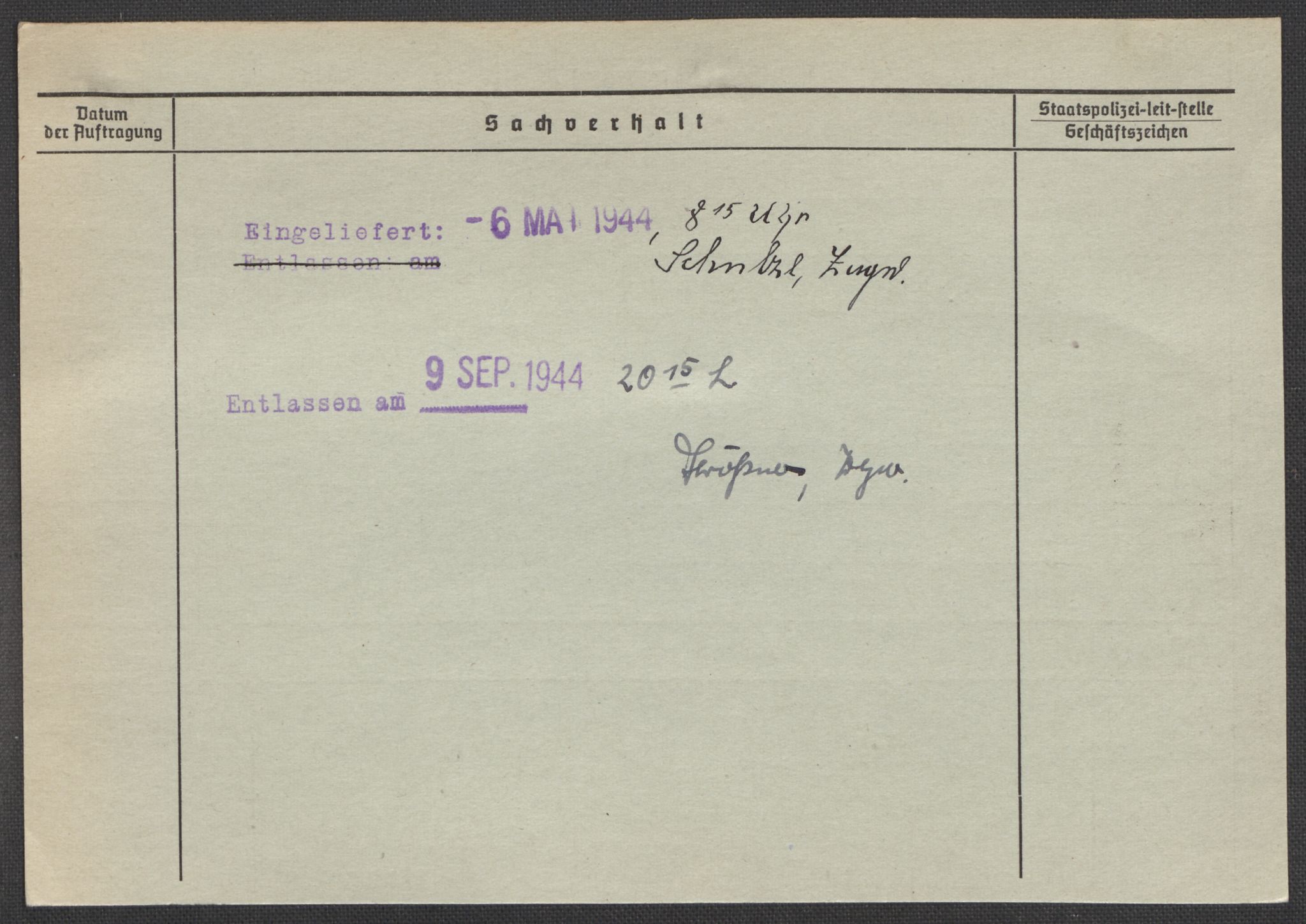 Befehlshaber der Sicherheitspolizei und des SD, AV/RA-RAFA-5969/E/Ea/Eaa/L0009: Register over norske fanger i Møllergata 19: Ru-Sy, 1940-1945, p. 9