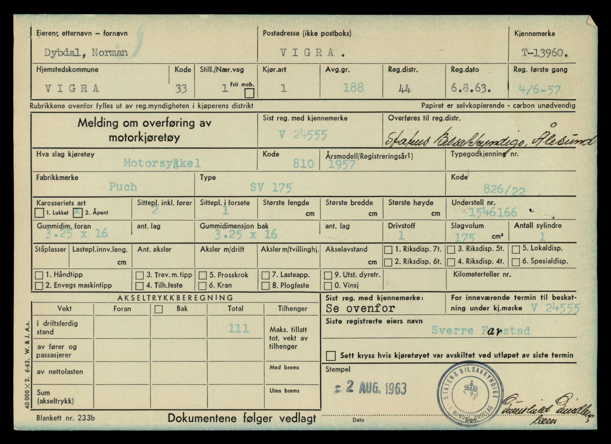 Møre og Romsdal vegkontor - Ålesund trafikkstasjon, AV/SAT-A-4099/F/Fe/L0042: Registreringskort for kjøretøy T 13906 - T 14079, 1927-1998, p. 881