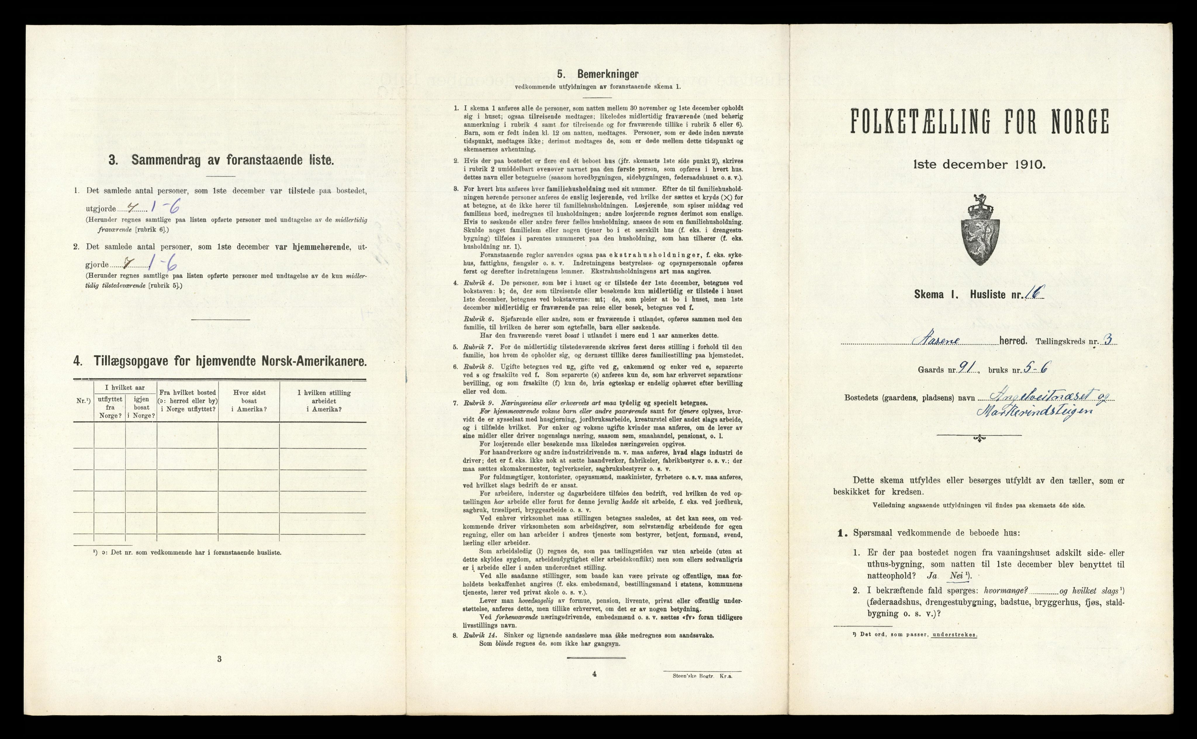 RA, 1910 census for Åsane, 1910, p. 147