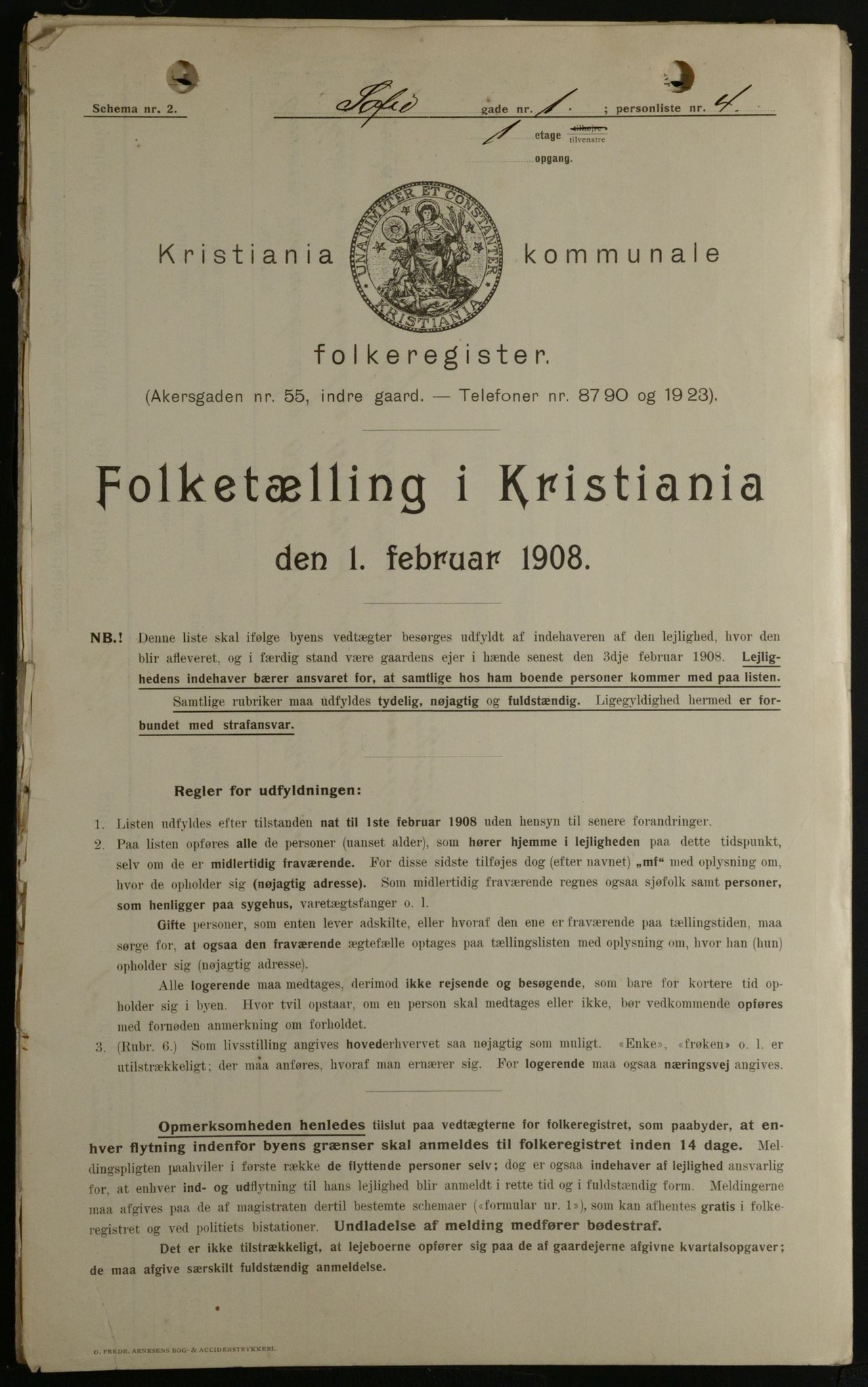 OBA, Municipal Census 1908 for Kristiania, 1908, p. 88816