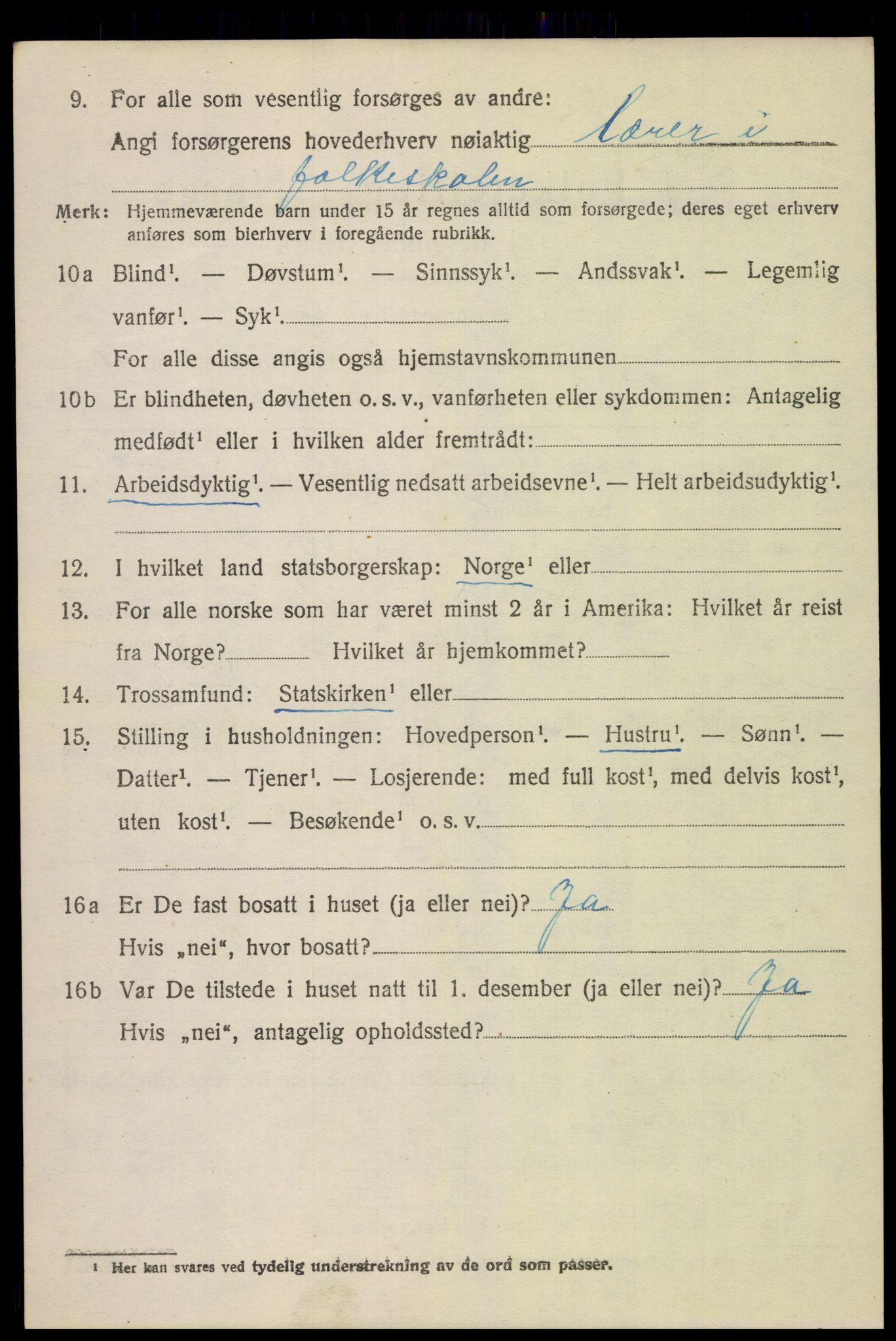 SAK, 1920 census for Gyland, 1920, p. 2189