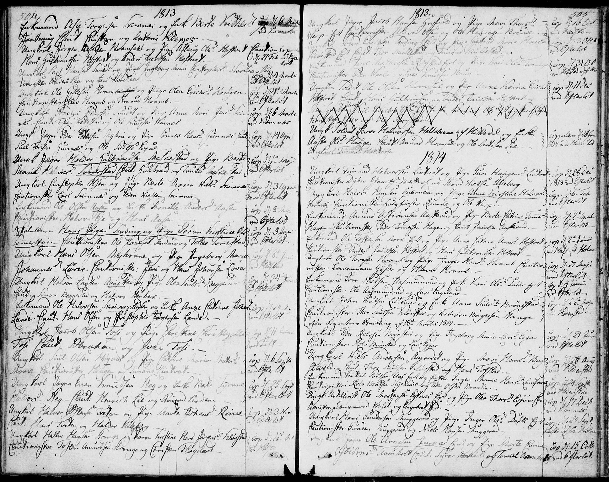 Sandsvær kirkebøker, SAKO/A-244/F/Fa/L0003: Parish register (official) no. I 3, 1809-1817, p. 504-505