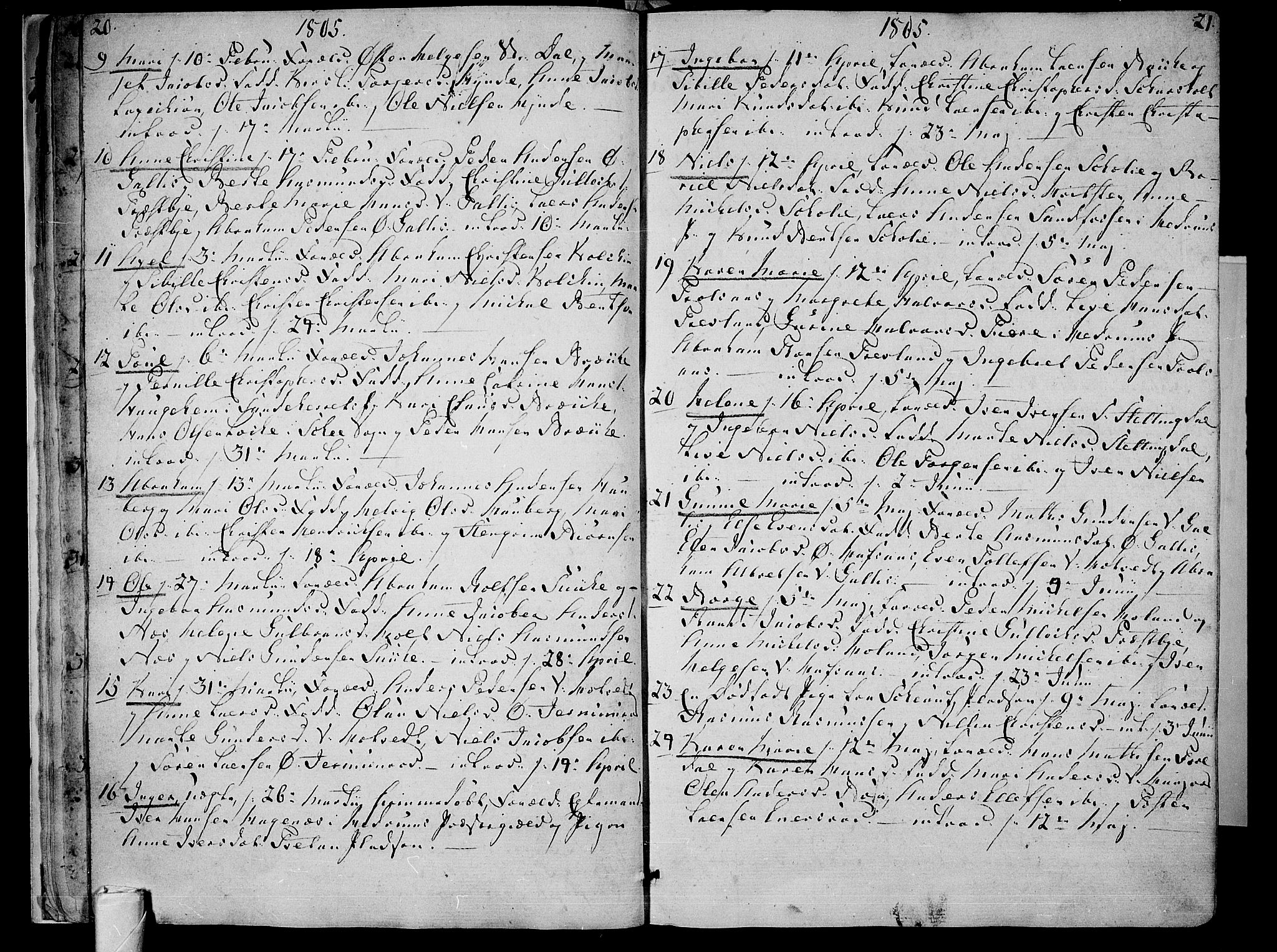 Andebu kirkebøker, AV/SAKO-A-336/F/Fa/L0003: Parish register (official) no. 3 /1, 1803-1828, p. 20-21