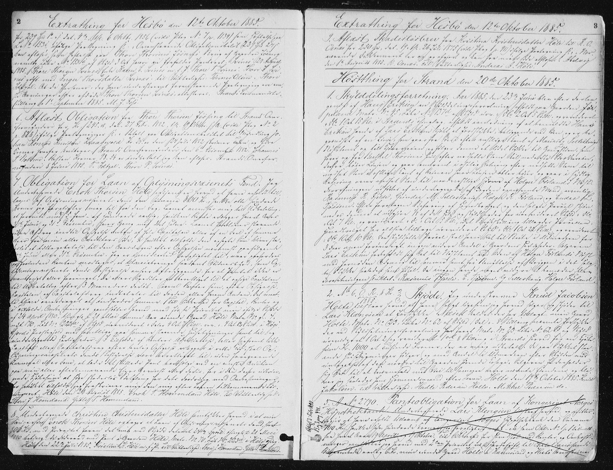 Ryfylke tingrett, AV/SAST-A-100055/001/II/IIB/L0005: Mortgage book no. 3a, 1885-1890, p. 2-3