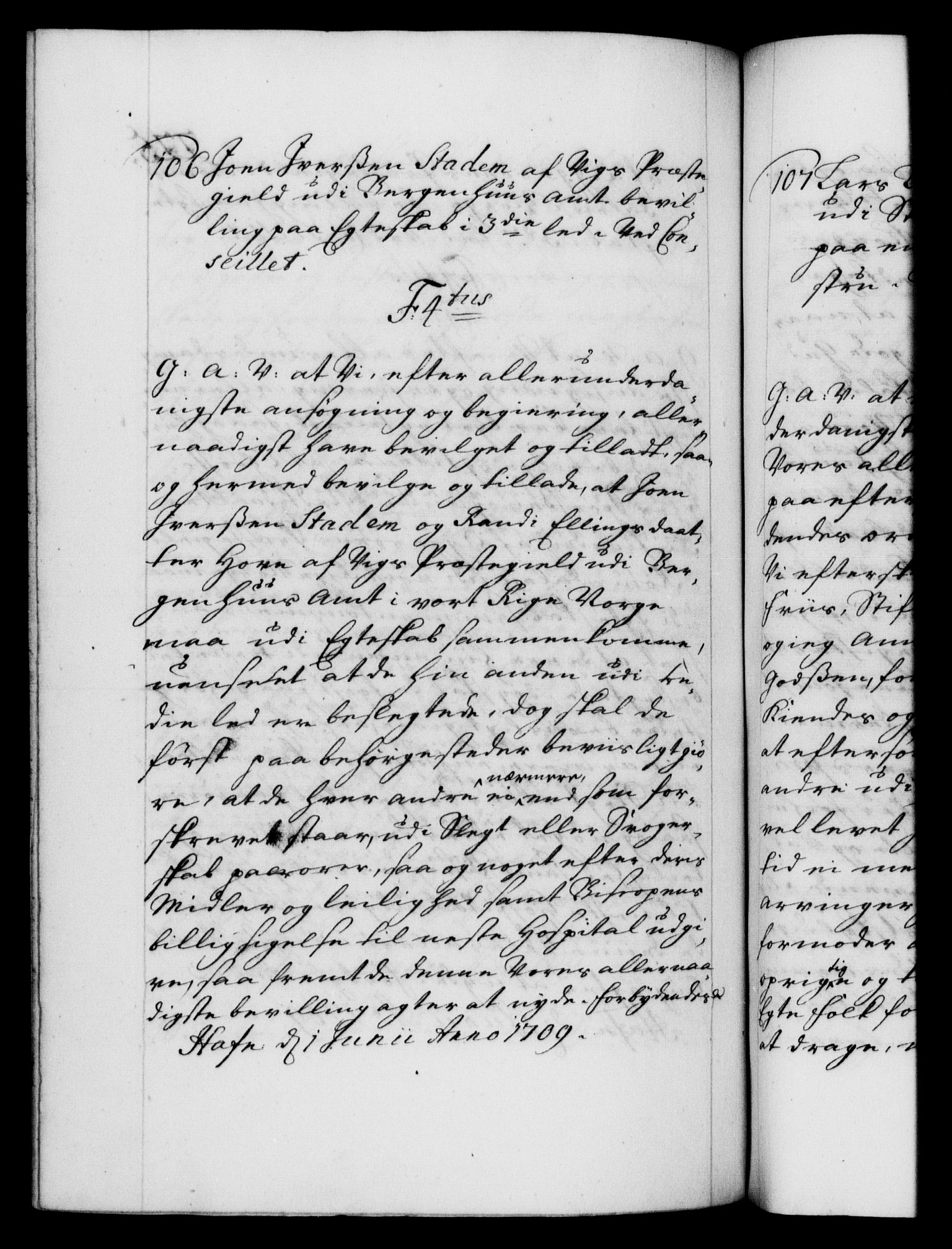 Danske Kanselli 1572-1799, AV/RA-EA-3023/F/Fc/Fca/Fcaa/L0020: Norske registre, 1708-1711, p. 225b