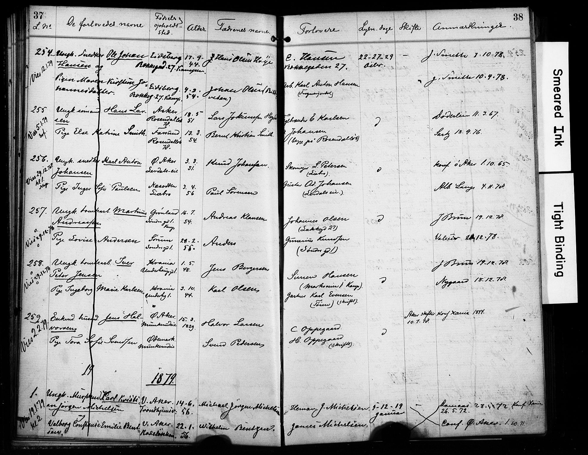 Østre Aker prestekontor Kirkebøker, AV/SAO-A-10840/H/Ha/L0004: Banns register no. I 4, 1878-1901, p. 37-38