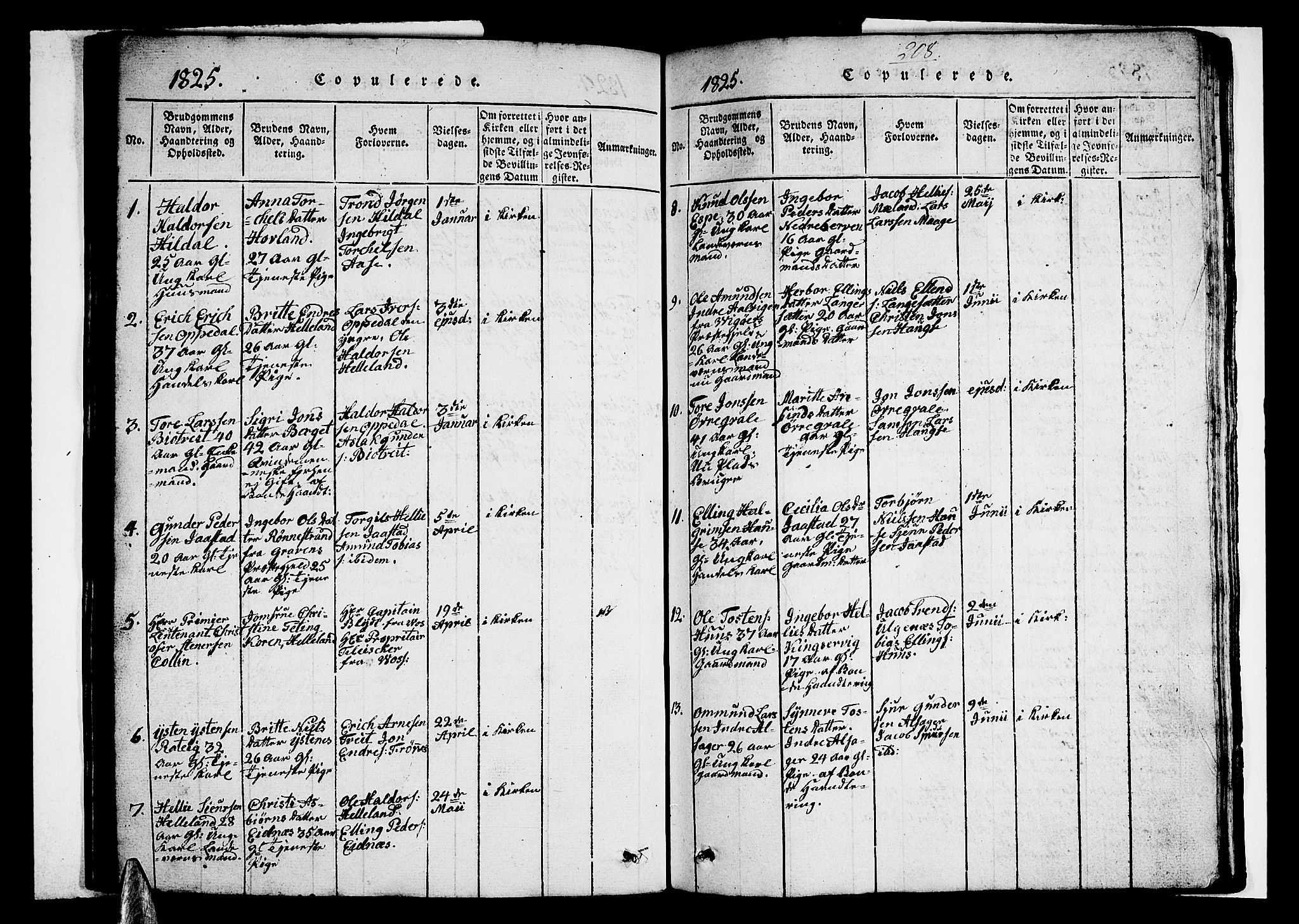 Ullensvang sokneprestembete, SAB/A-78701/H/Hab: Parish register (copy) no. A 3, 1817-1825, p. 208
