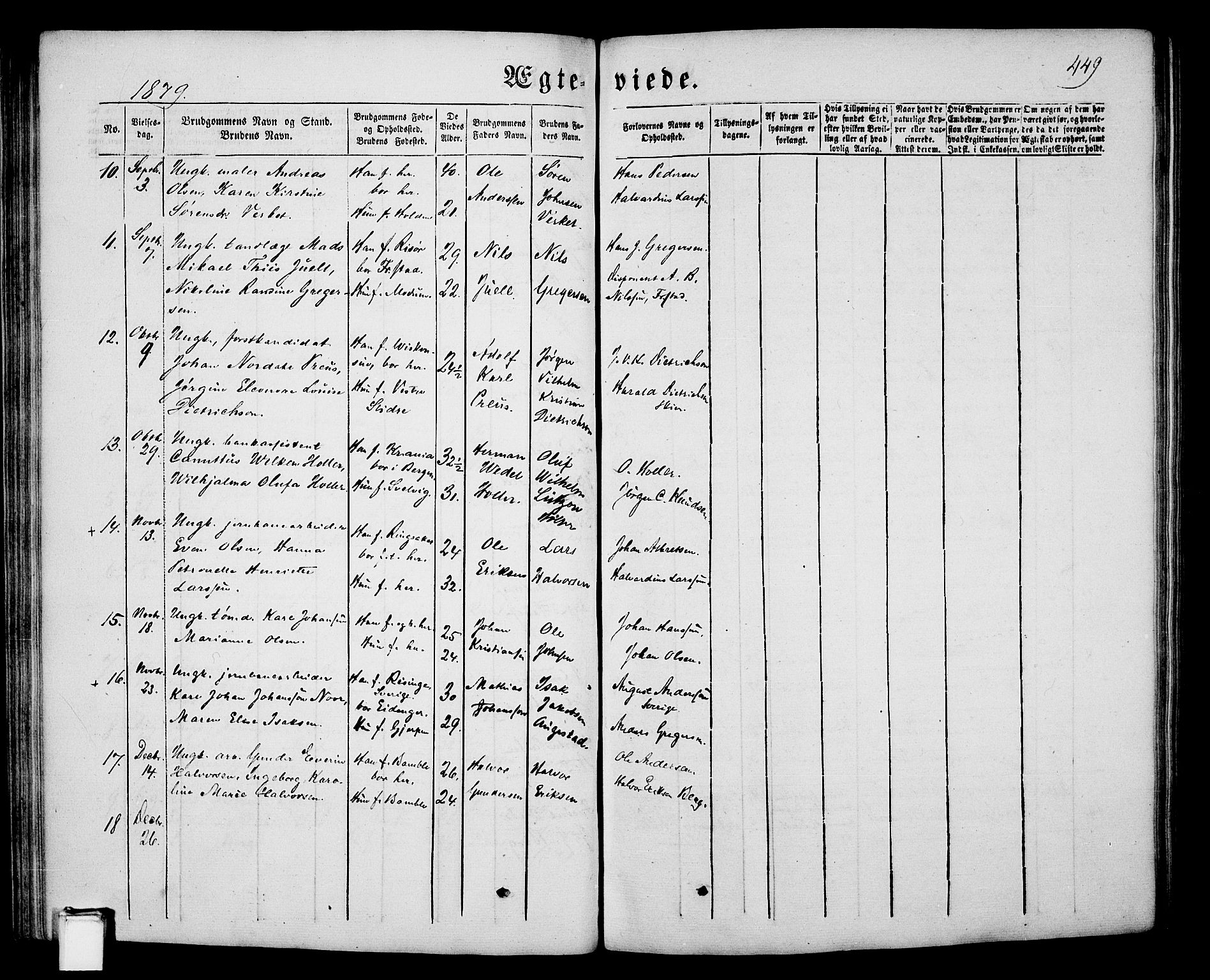 Porsgrunn kirkebøker , SAKO/A-104/G/Gb/L0004: Parish register (copy) no. II 4, 1853-1882, p. 449