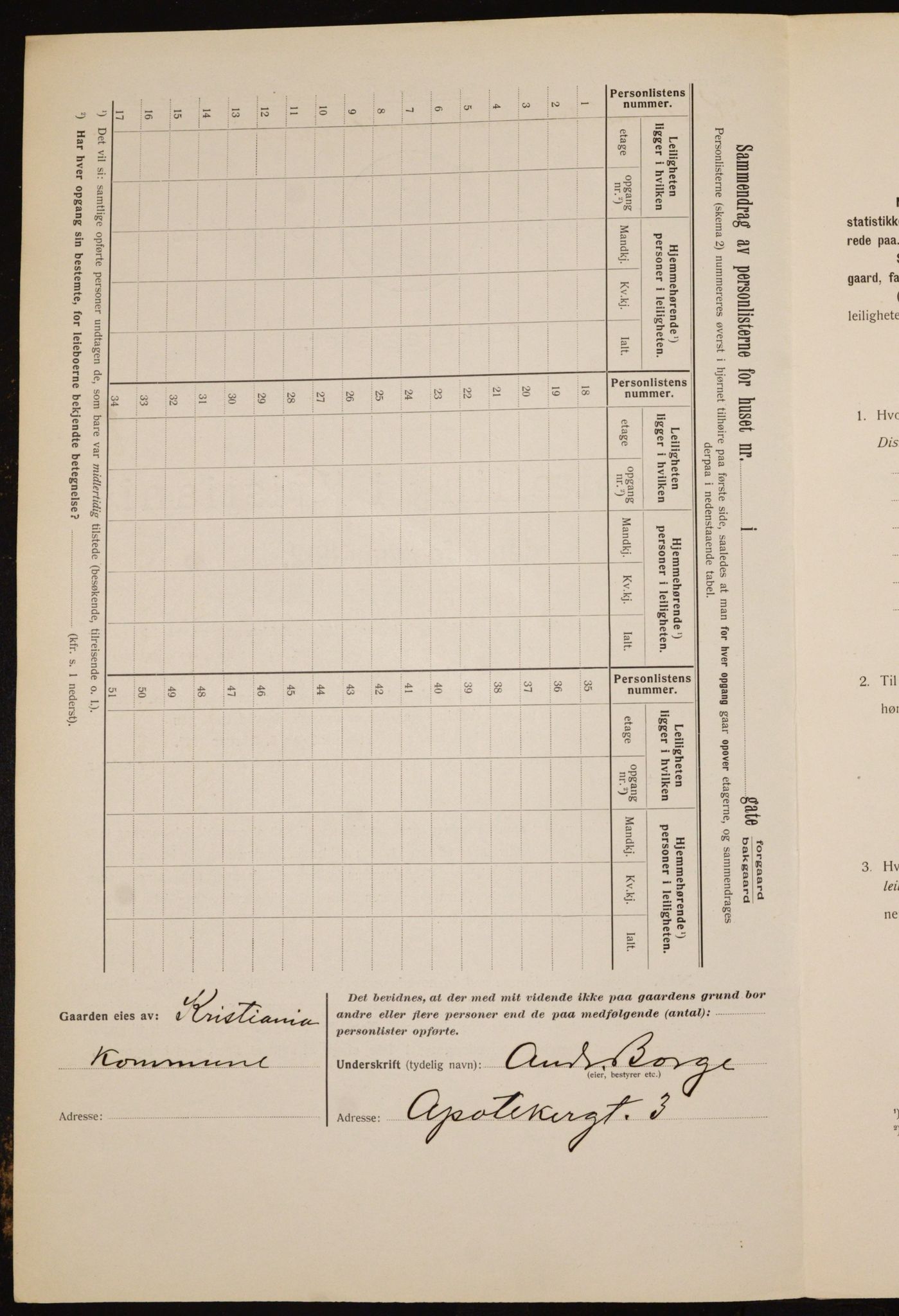 OBA, Municipal Census 1912 for Kristiania, 1912, p. 1326