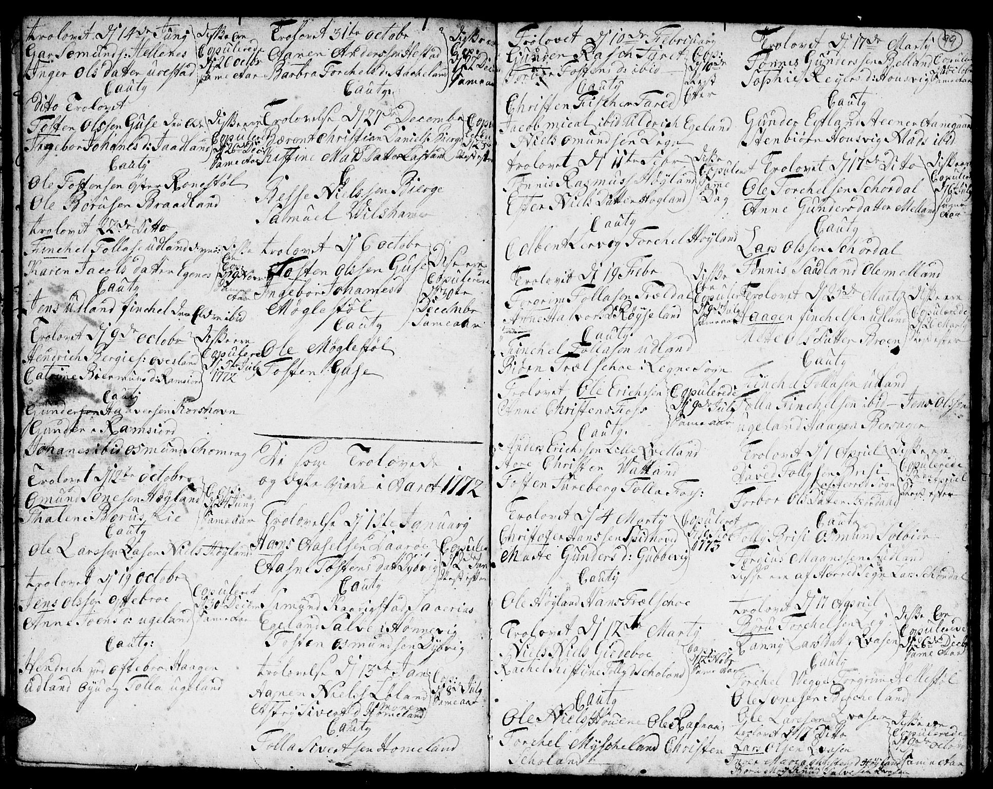 Lyngdal sokneprestkontor, AV/SAK-1111-0029/F/Fa/Fac/L0002: Parish register (official) no. A 2, 1727-1815, p. 98-99