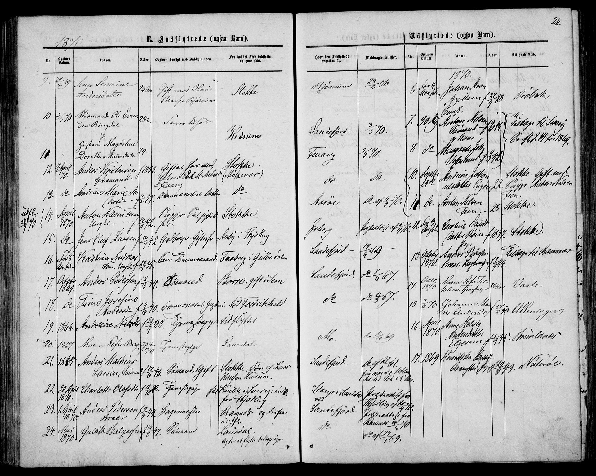 Sandar kirkebøker, AV/SAKO-A-243/F/Fa/L0009: Parish register (official) no. 9, 1862-1871, p. 211