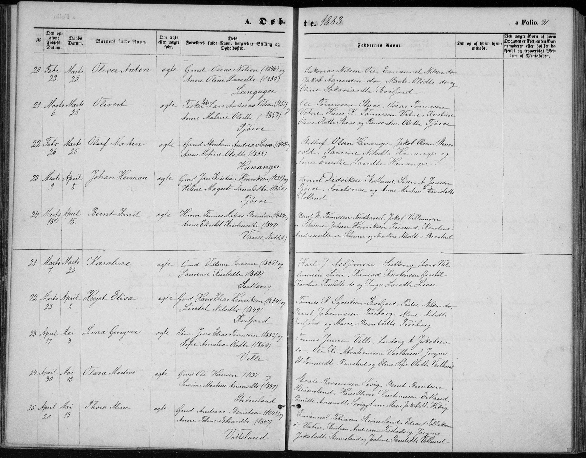 Lista sokneprestkontor, AV/SAK-1111-0027/F/Fb/L0004: Parish register (copy) no. B 4, 1877-1891, p. 91