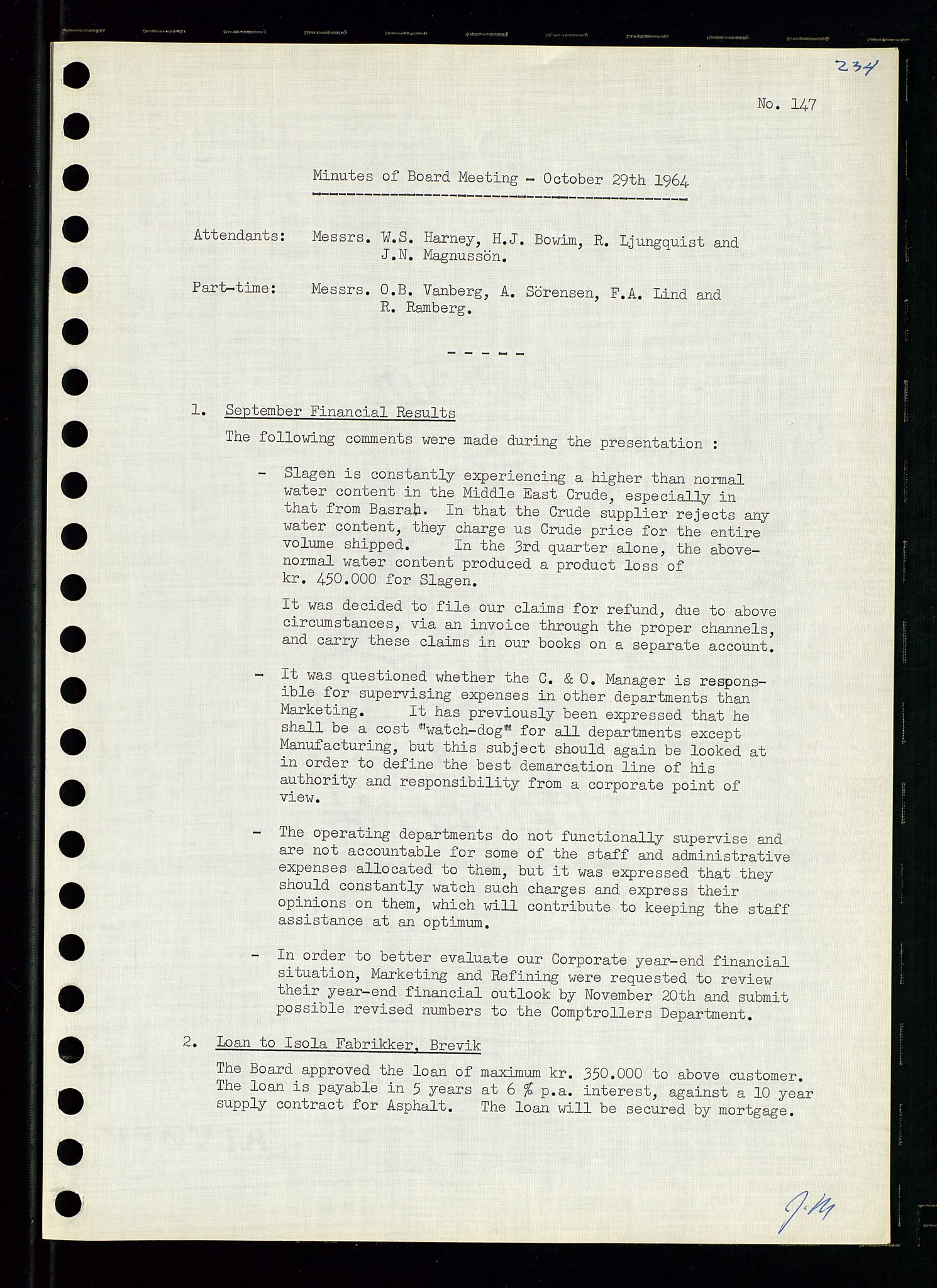 Pa 0982 - Esso Norge A/S, SAST/A-100448/A/Aa/L0001/0004: Den administrerende direksjon Board minutes (styrereferater) / Den administrerende direksjon Board minutes (styrereferater), 1963-1964, p. 28