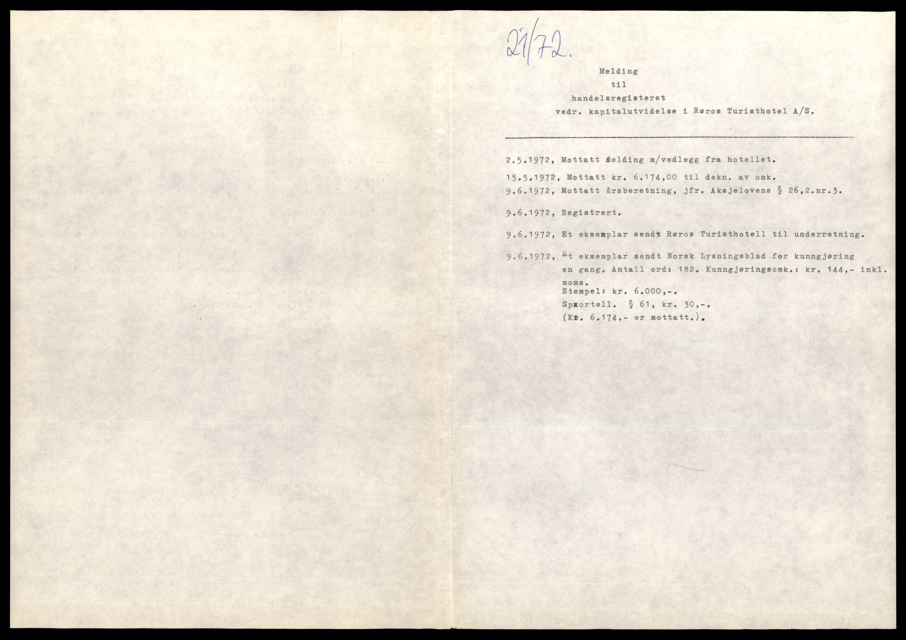 Gauldal sorenskriveri, AV/SAT-A-0014/2/J/Jd/Jdc/L0006: Bilag, aksjeselskap, R, 1944-1990, p. 1