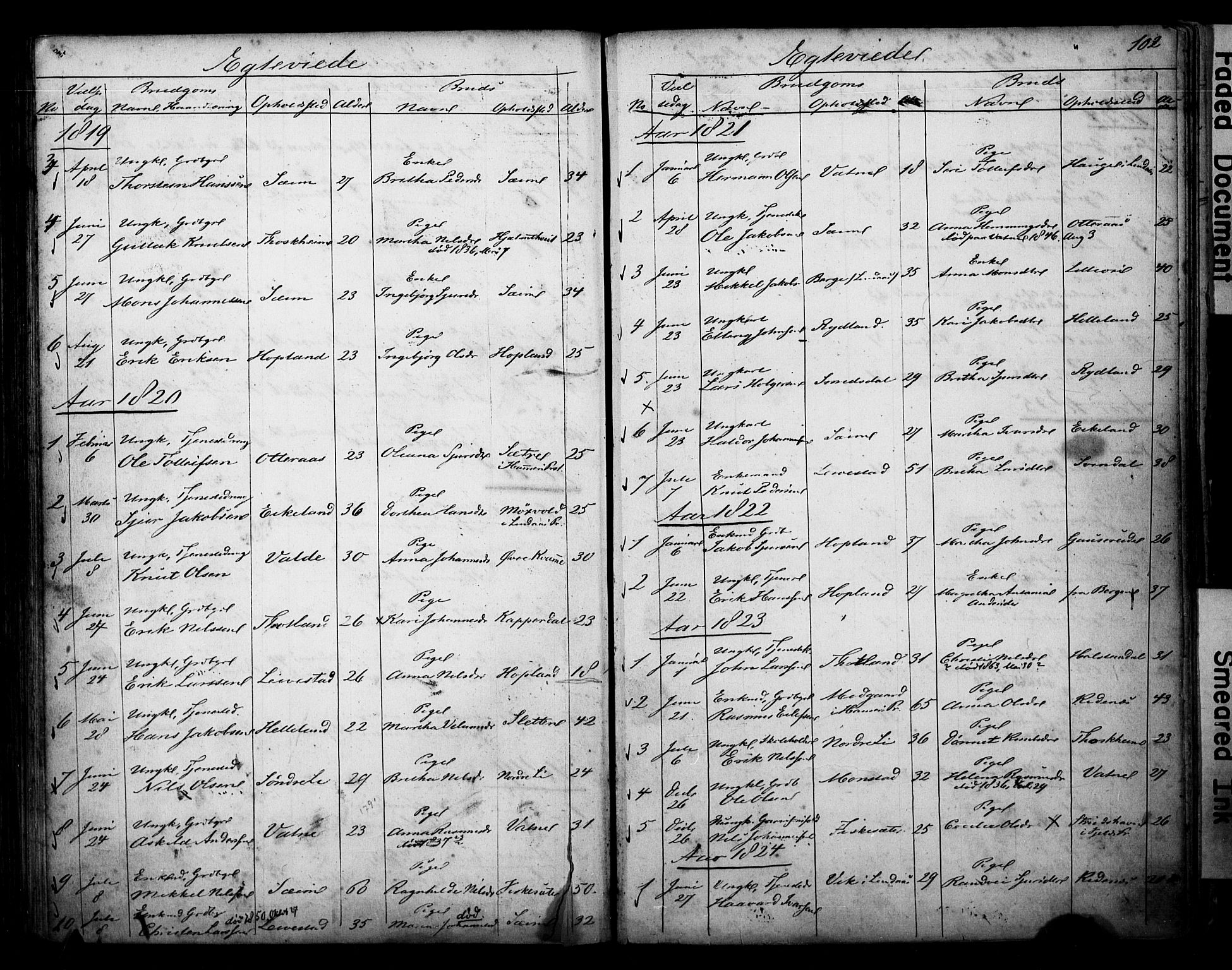 Alversund Sokneprestembete, SAB/A-73901/H/Ha/Hab: Parish register (copy) no. D 1, 1800-1870, p. 102