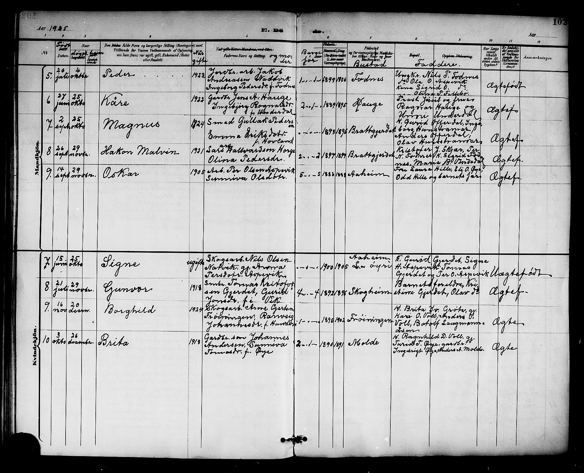 Lærdal sokneprestembete, SAB/A-81201: Parish register (copy) no. C 1, 1897-1925, p. 102