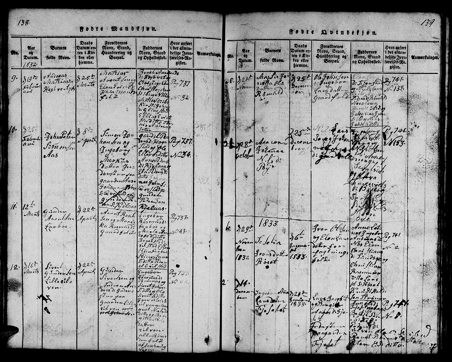 Ministerialprotokoller, klokkerbøker og fødselsregistre - Nord-Trøndelag, SAT/A-1458/730/L0298: Parish register (copy) no. 730C01, 1816-1849, p. 138-139