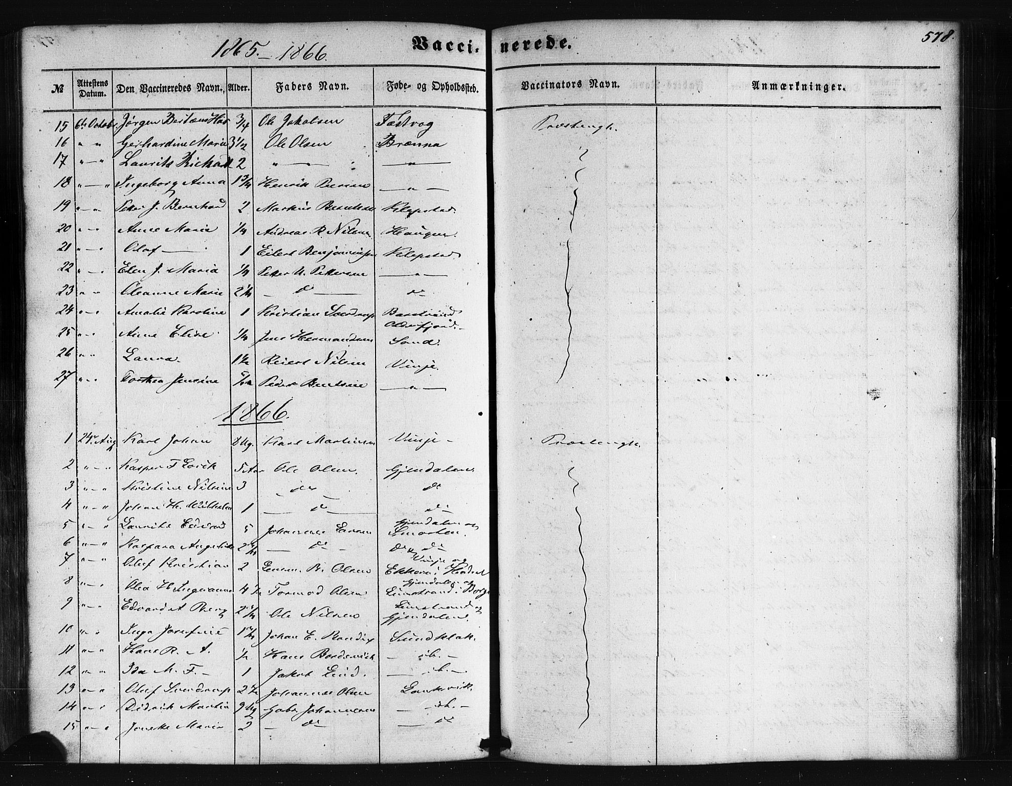 Ministerialprotokoller, klokkerbøker og fødselsregistre - Nordland, AV/SAT-A-1459/876/L1095: Parish register (official) no. 876A01, 1863-1885, p. 578