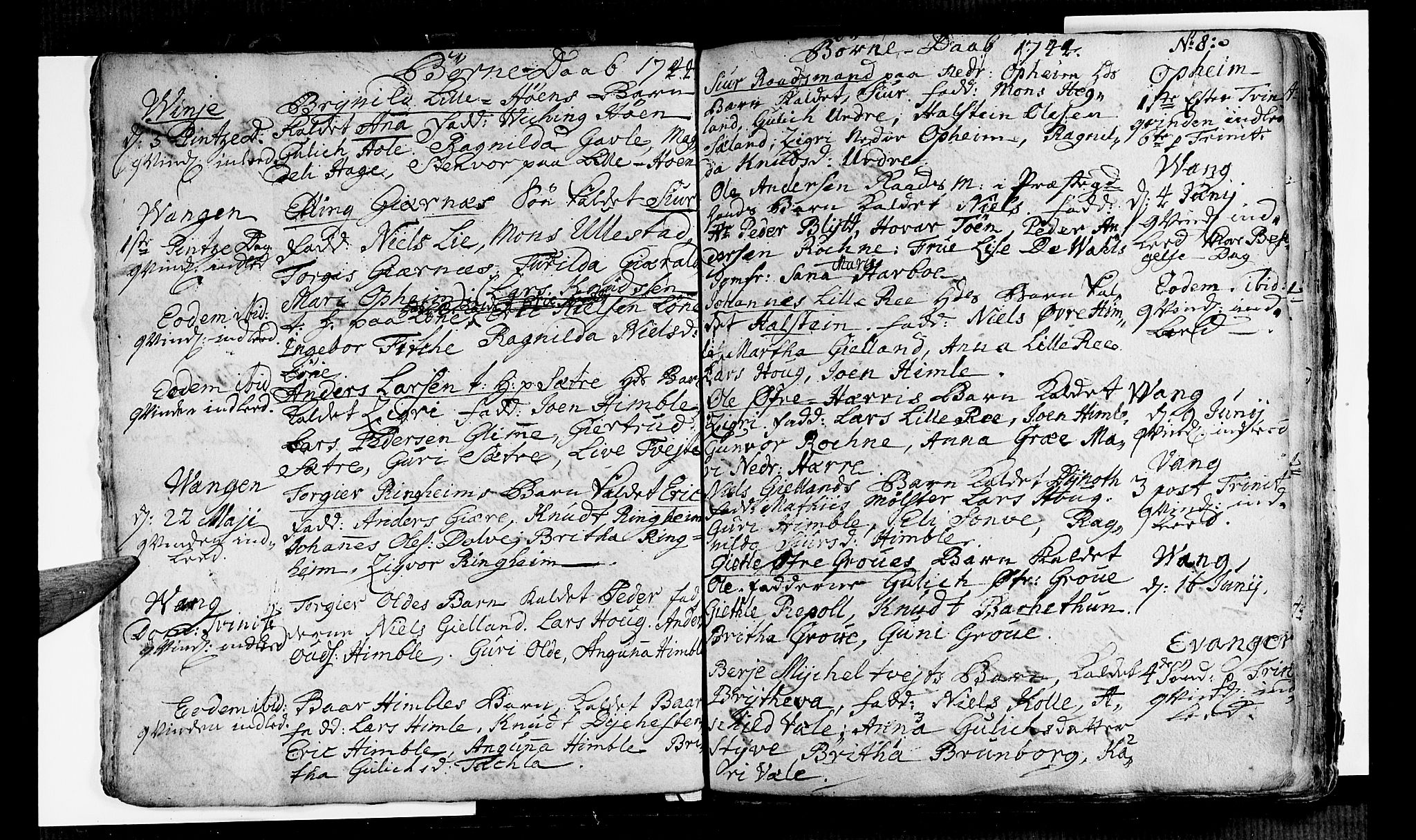 Voss sokneprestembete, AV/SAB-A-79001/H/Haa: Parish register (official) no. A 6, 1744-1752, p. 8